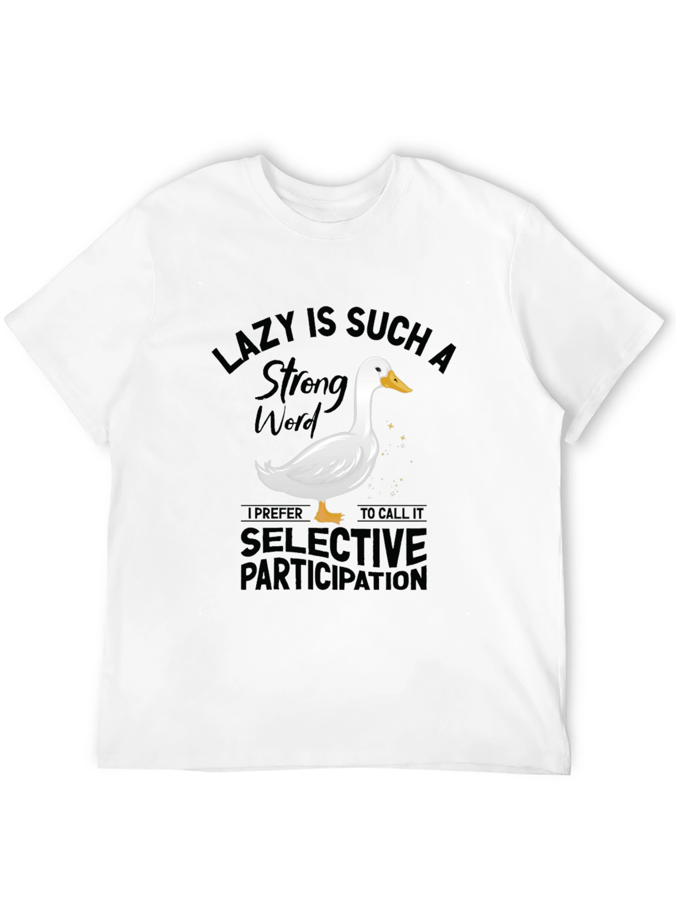 Black Funny Lazy Duck Graphic Tee view 12