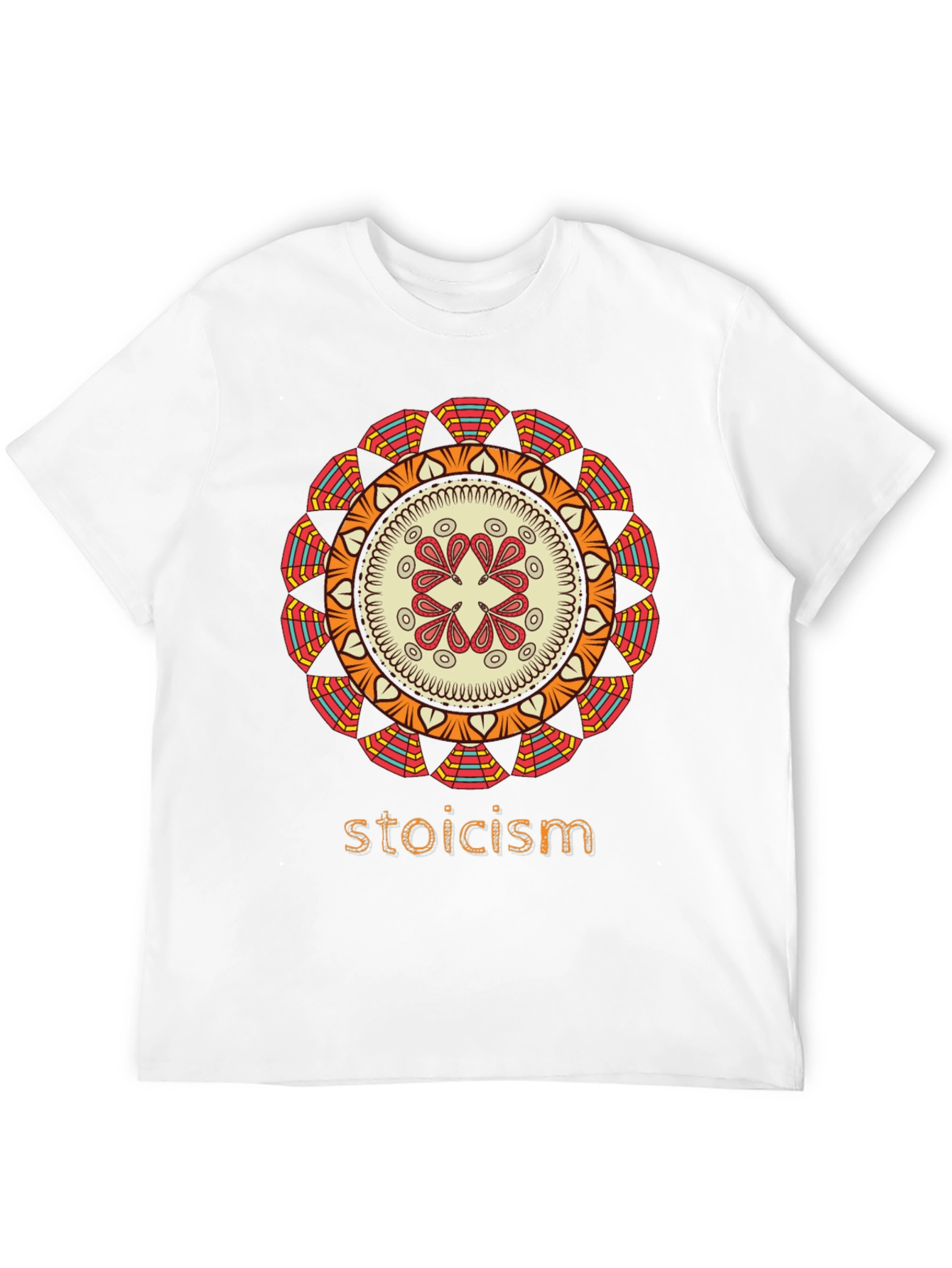 Black Stoicism Mandala Graphic T-Shirt - Stylish Unisex Tee view 12