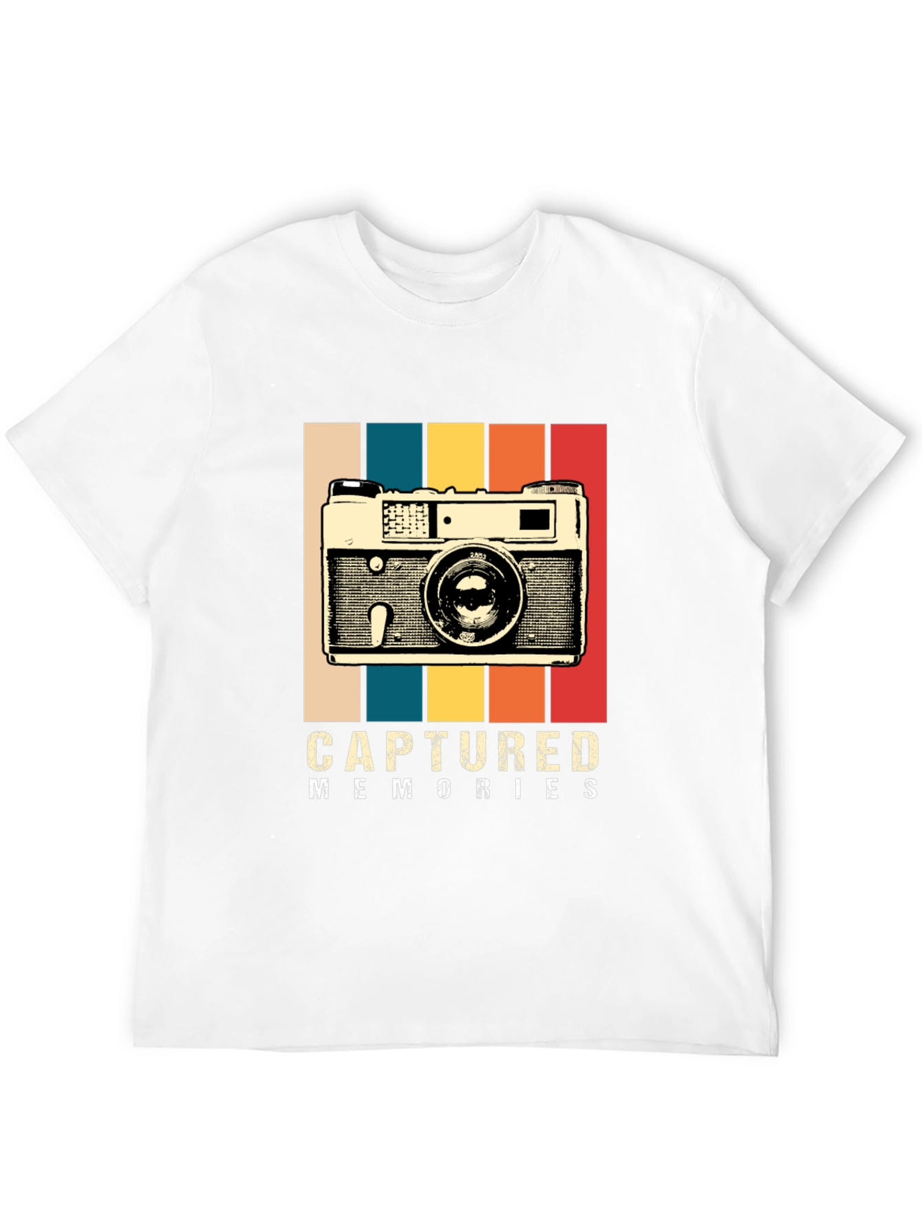 Black Captured Memories Retro Camera Graphic T-Shirt view 12