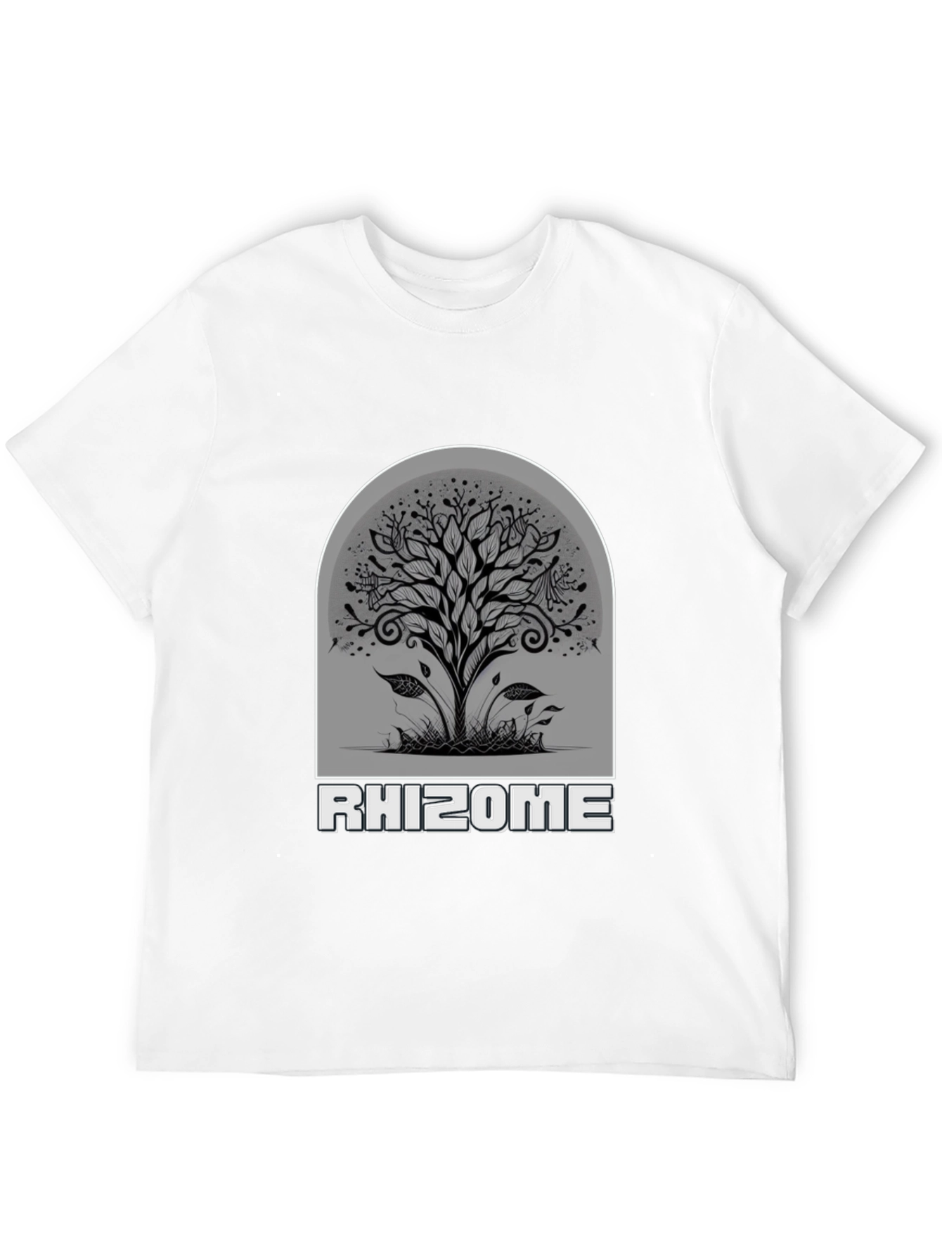 Black Rhizome Tree Graphic Black T-Shirt view 12