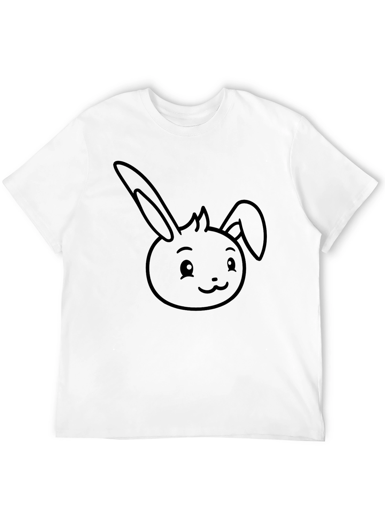 Black Cute Bunny Graphic Black Tee - Soft Cotton Blend view 12