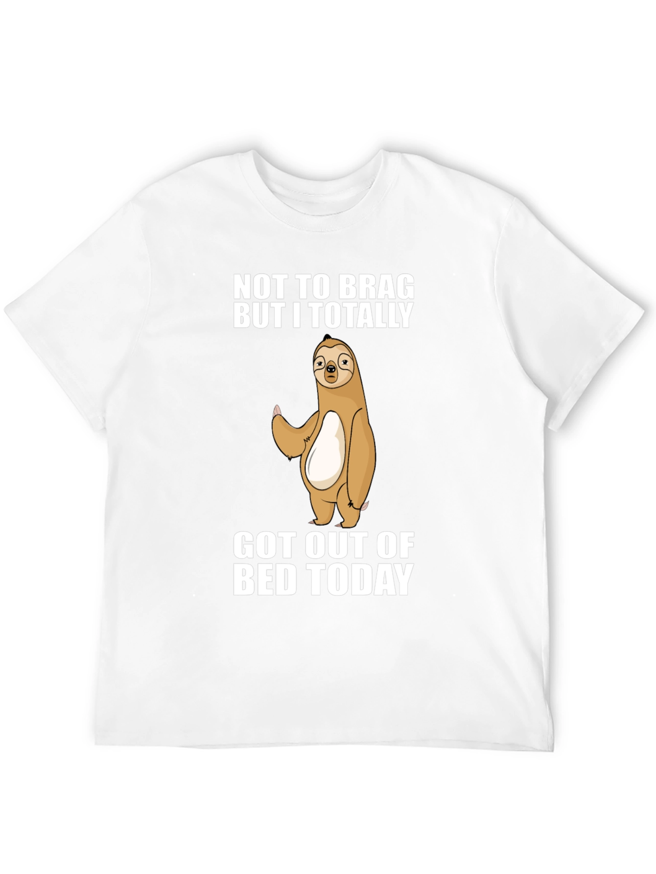 Black Funny Sloth T-Shirt: Not to Brag Got Out of Bed view 12