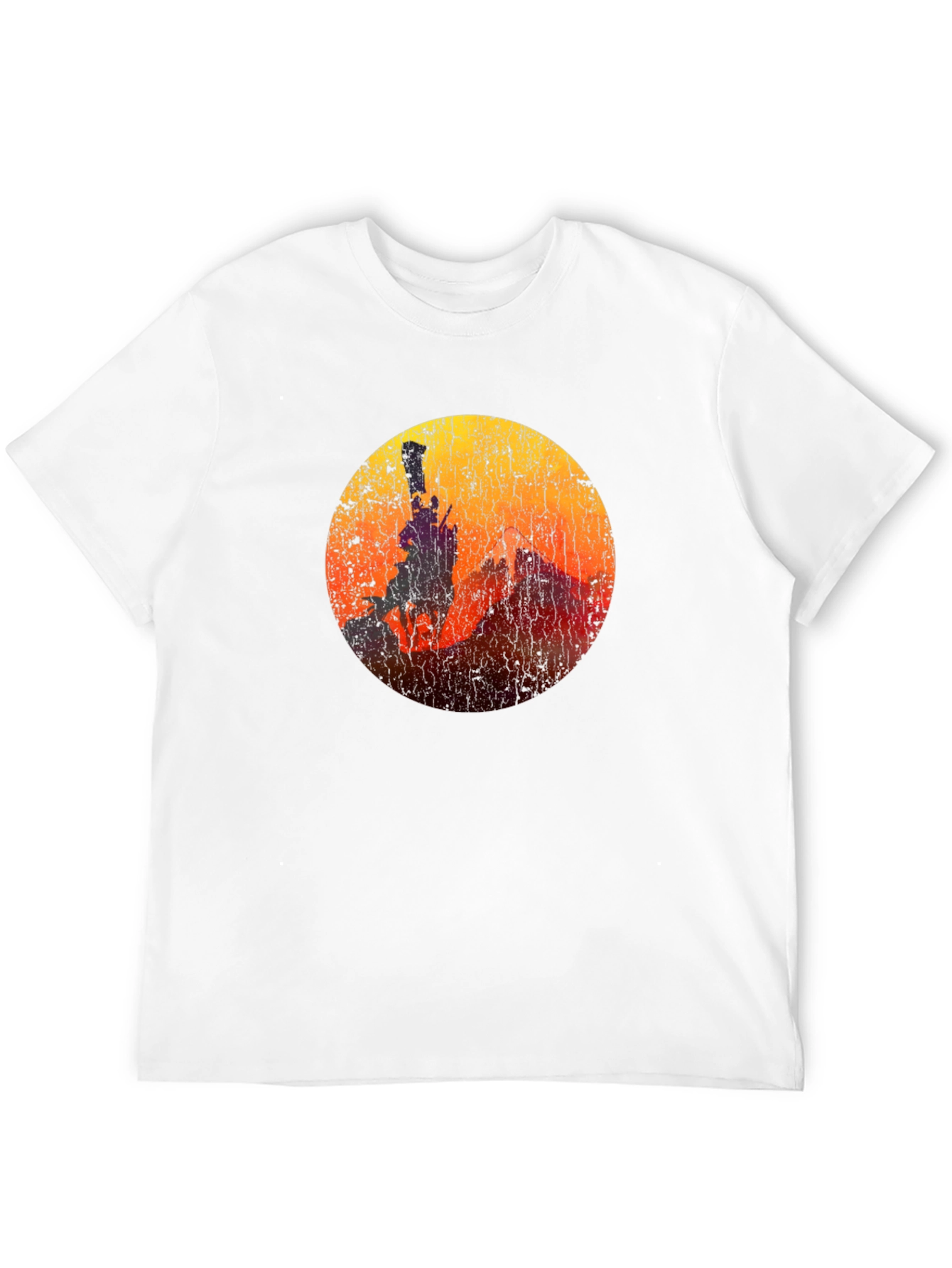 Black Sunset Rider Graphic Tee - Black Cotton Blend view 12