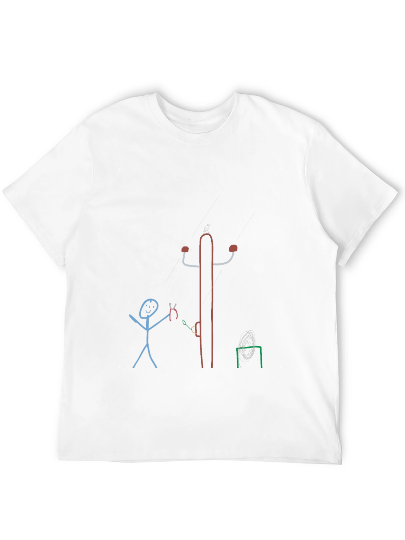 Black Novelty Stick Figure Design T-Shirt view 12