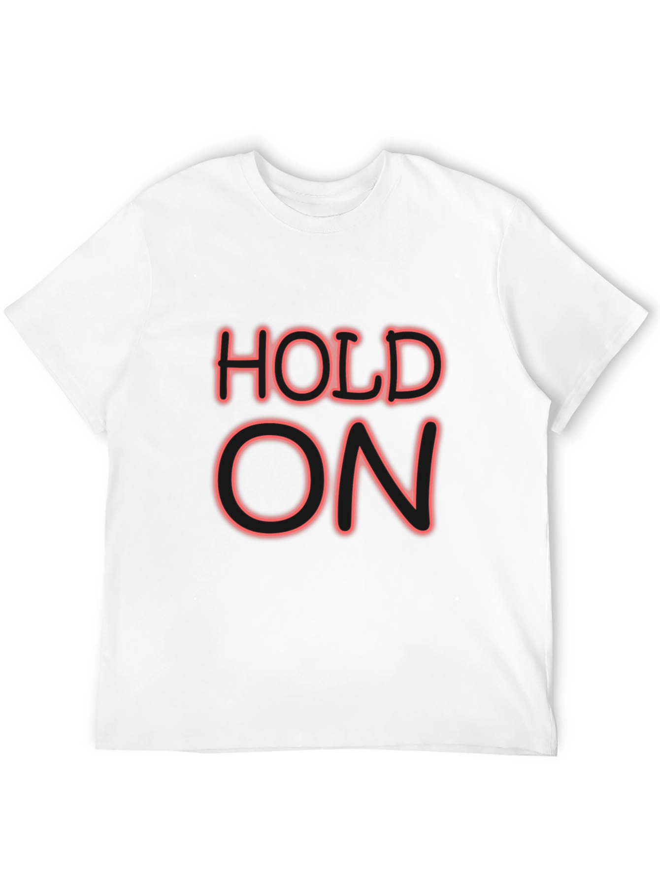Black Hold On Graphic Tee - Black Crew Neck T-Shirt view 12