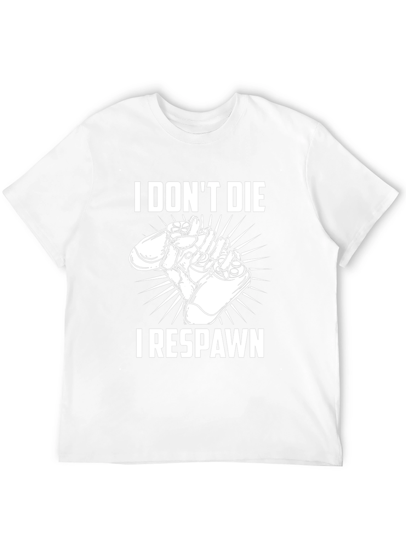 Black I Don't Die, I Respawn T-Shirt view 12