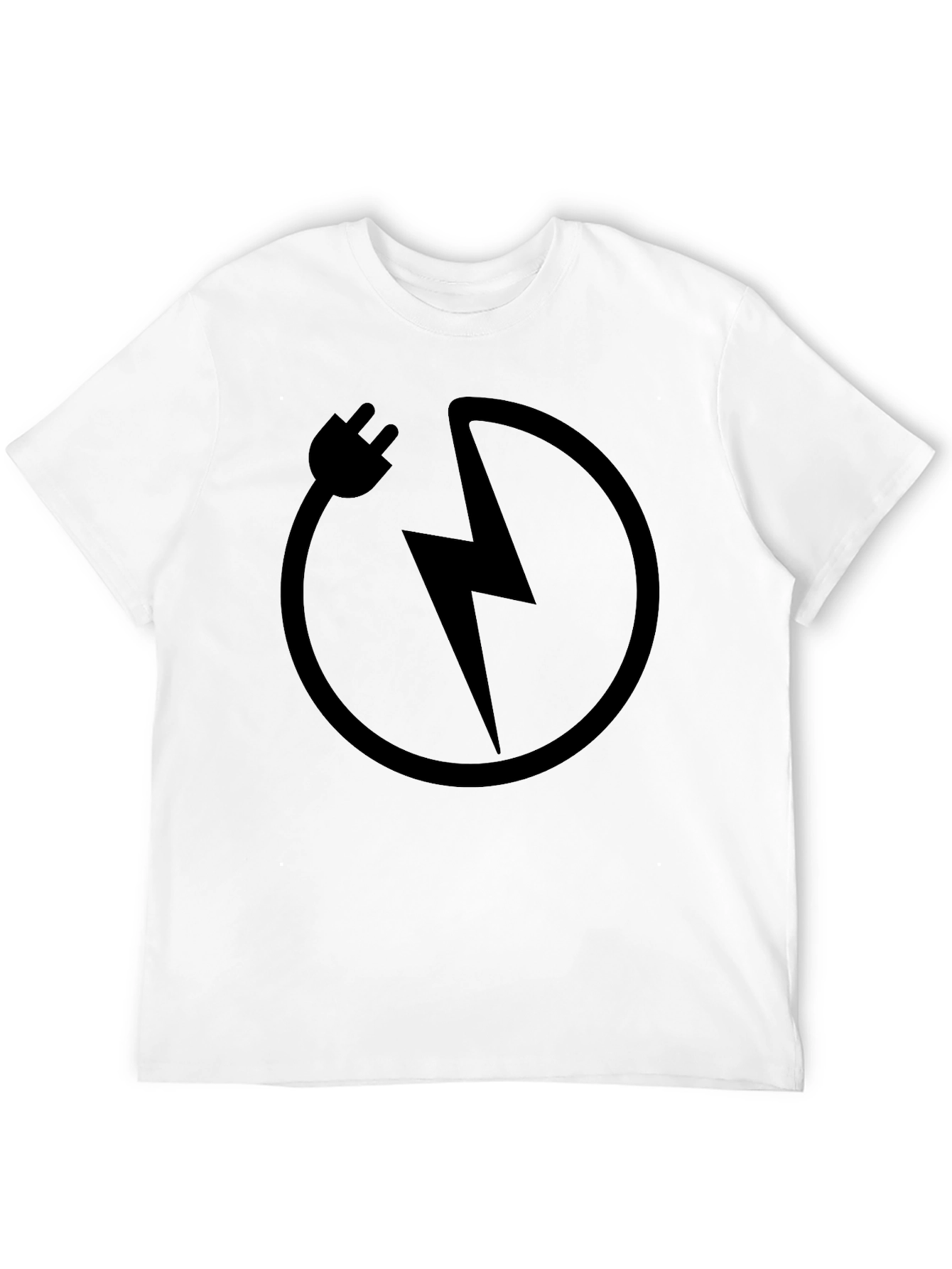 Black Electric Bolt Graphic Tee - Stylish Black Cotton T-Shirt view 12