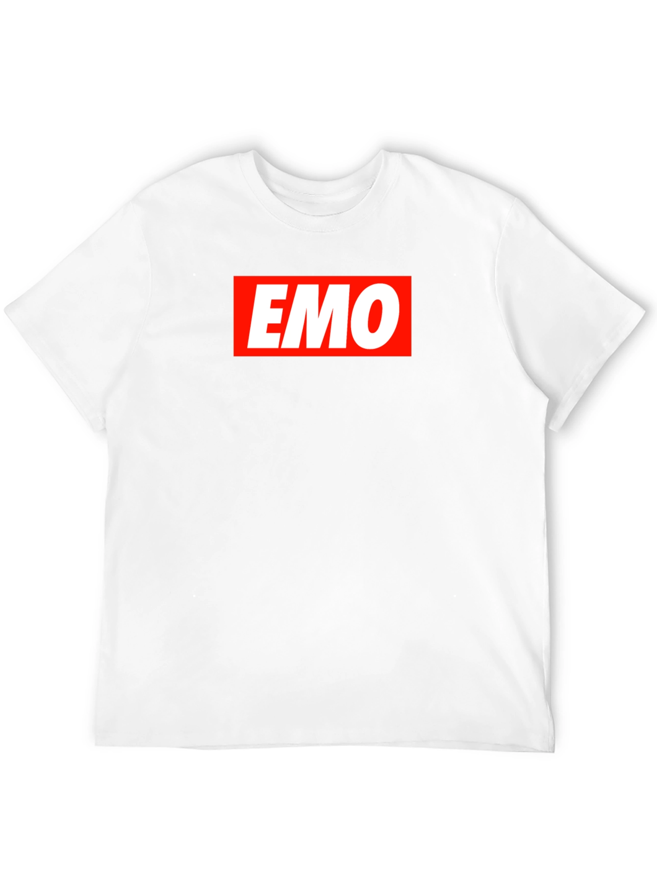 Black Emo T-Shirt - Classic Red and White Logo Design view 12