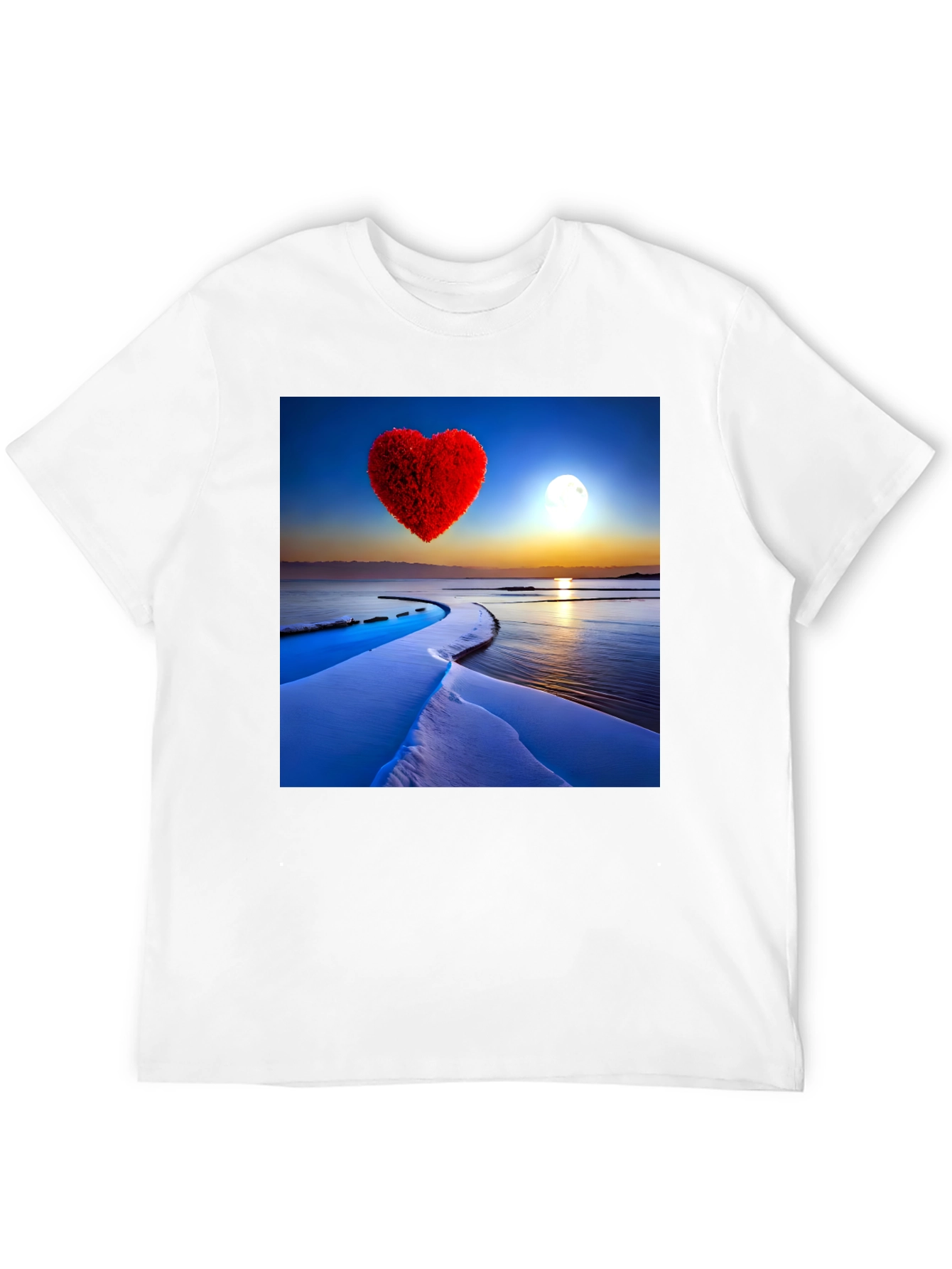 Black Heart Landscape Graphic Tee - Black Casual Shirt view 12