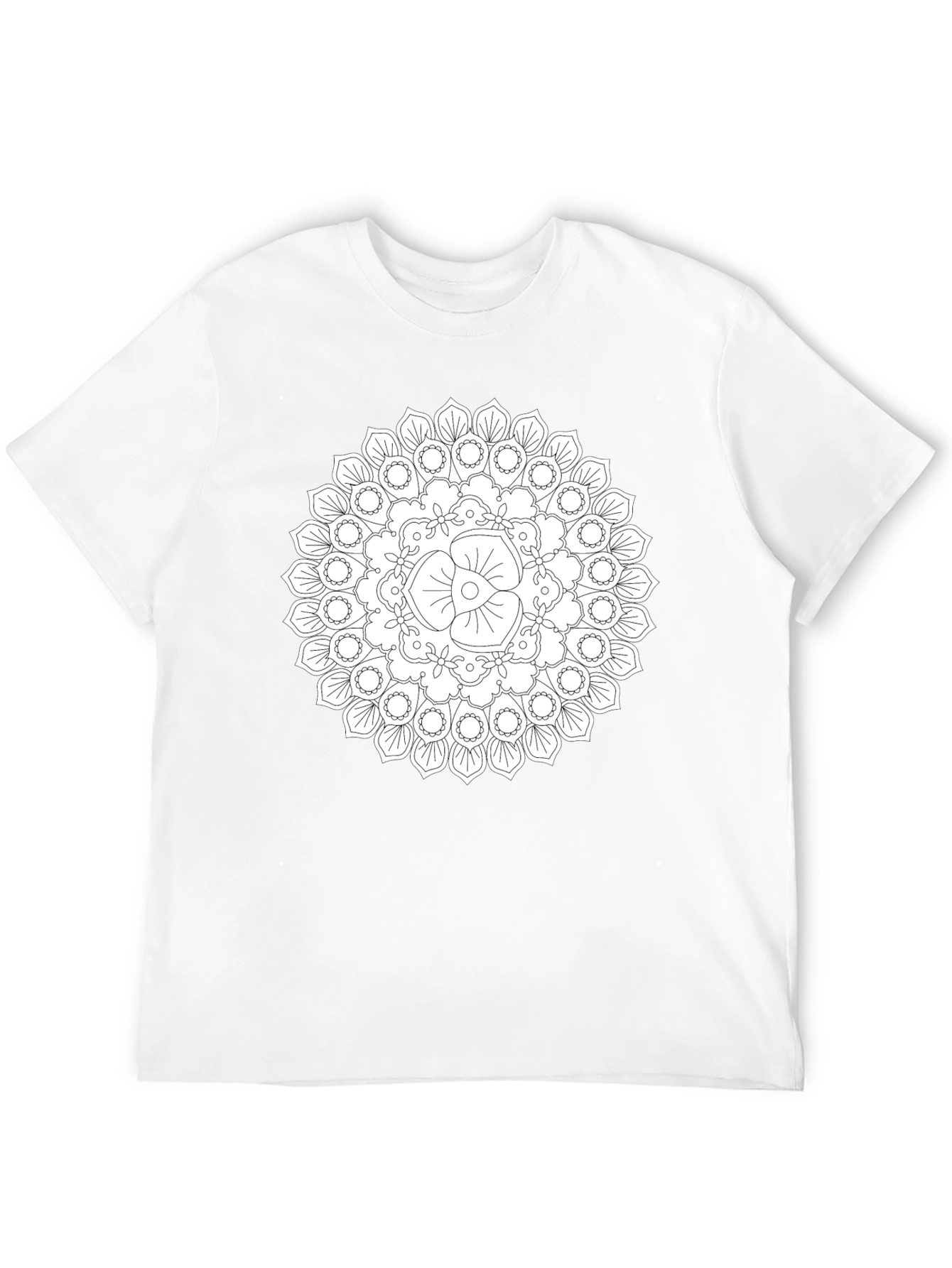 Black Black Mandala T-Shirt - Unique Geometric Design view 12