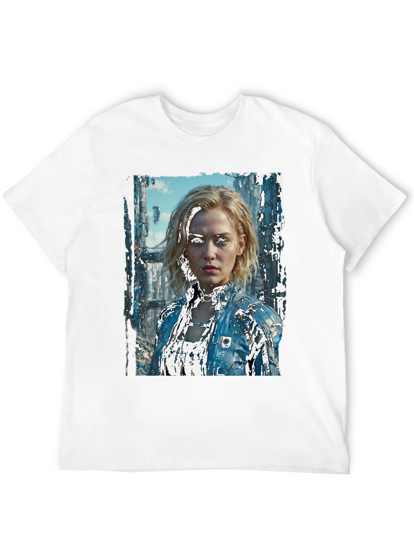 Black Sci-Fi Portrait Black T-Shirt view 12