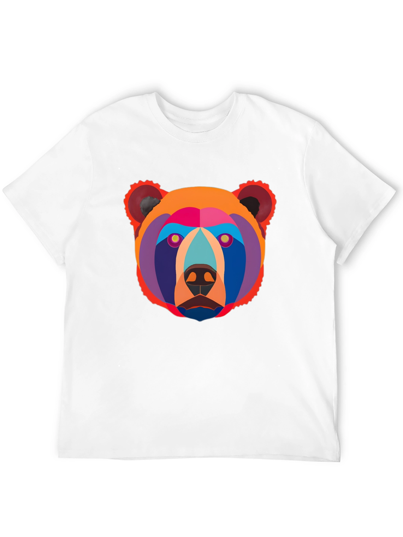 Black Geometric Bear Graphic Tee - Modern Art Shirt view 12