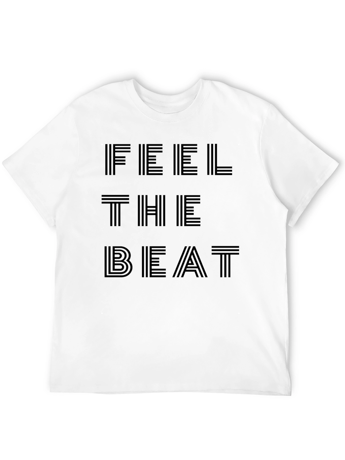 Black Feel The Beat Black T-Shirt - Stylish Music Lover Tee view 12