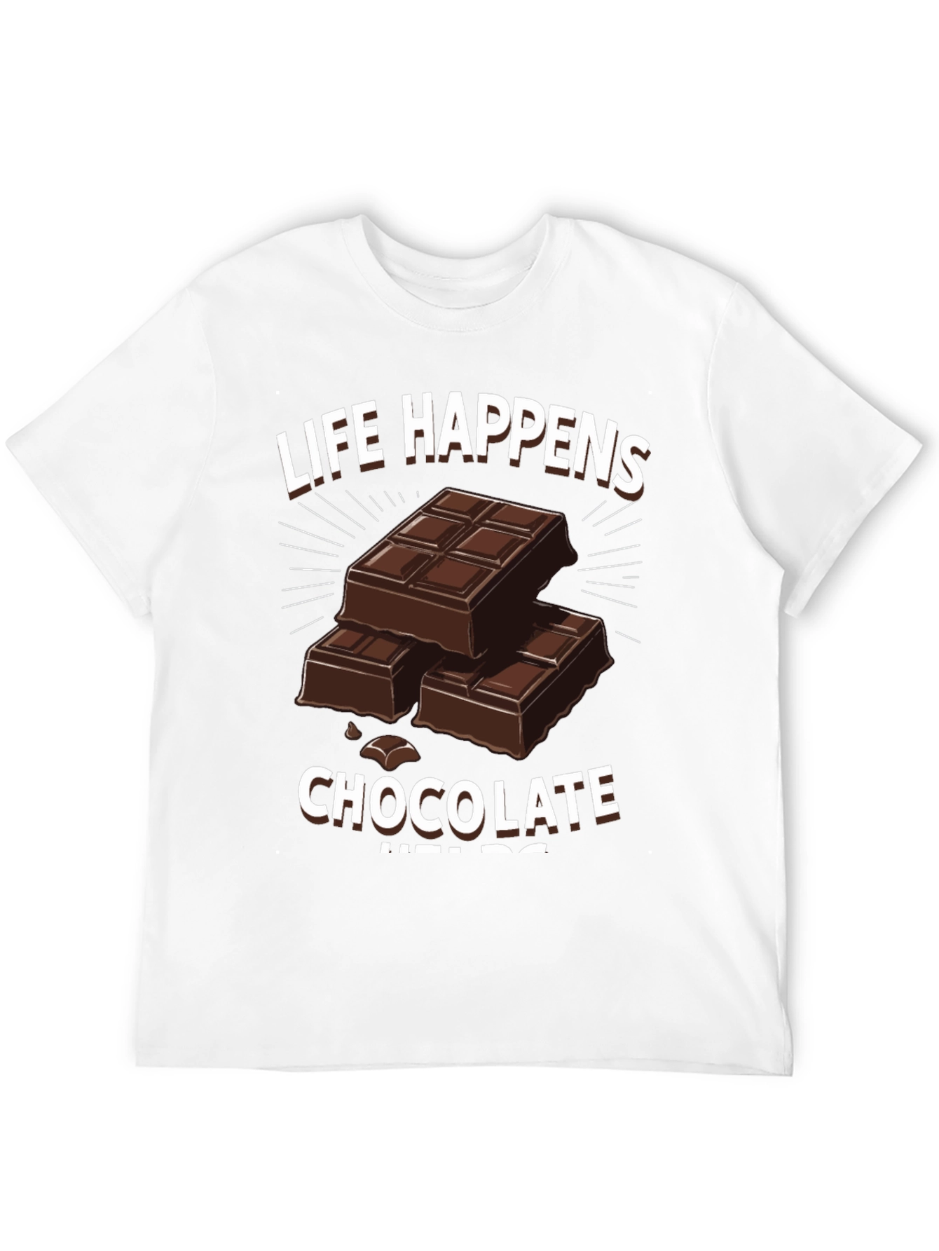 Black Life Happens Chocolate Helps Graphic T-Shirt view 12