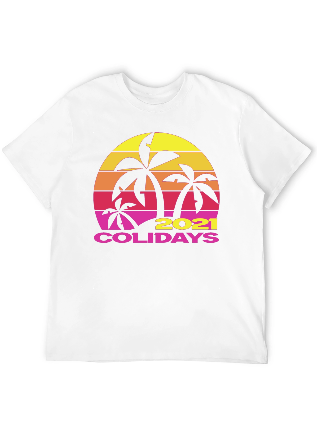 Black Tropical 2021 Holidays Black T-Shirt view 12