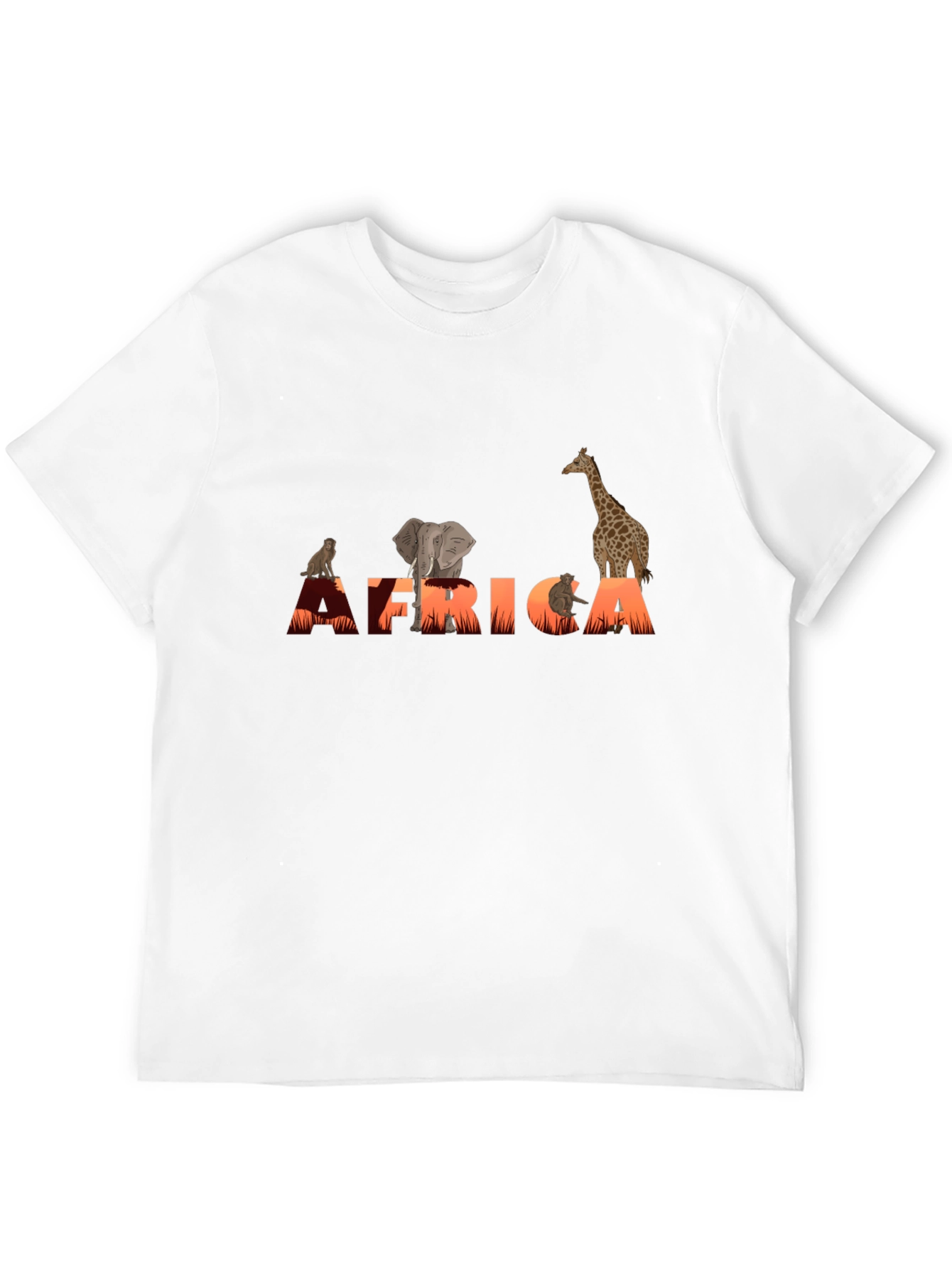Black Africa Animal Graphic Tee - Unisex Black T-Shirt view 12
