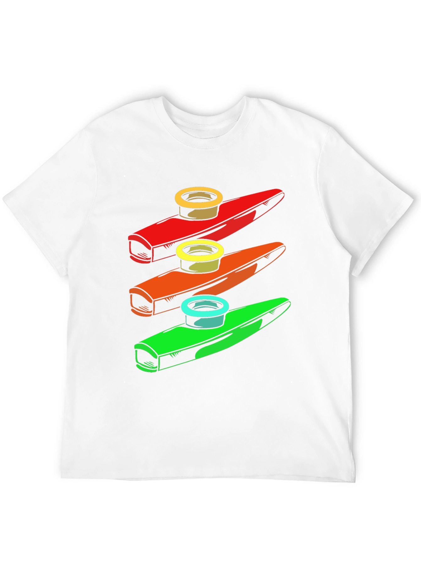 Black Colorful Kazoo Music T-Shirt view 12