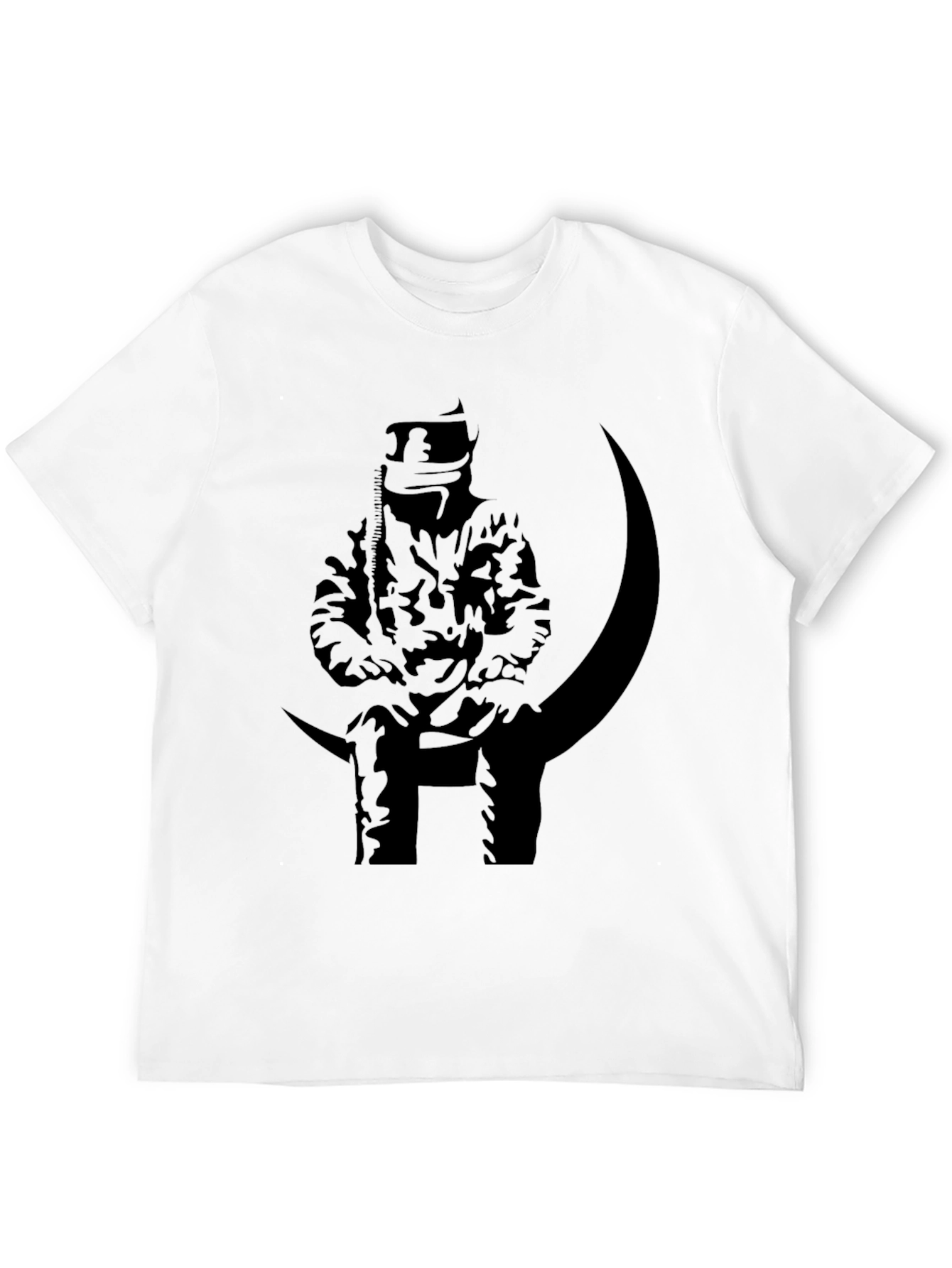 Black Graphic Tee: Moon Rider Black T-Shirt view 12