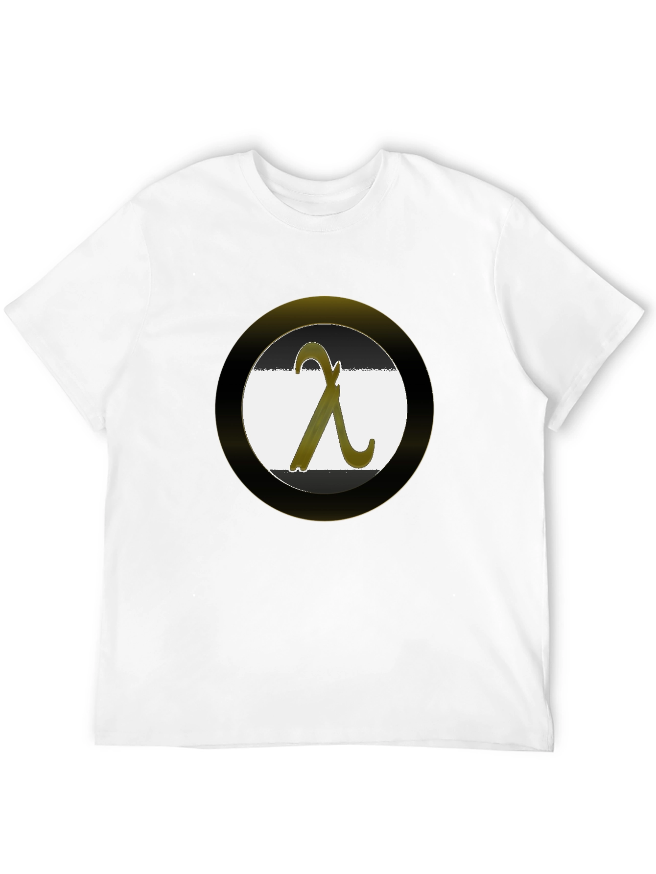Black Lambda Symbol Graphic T-Shirt - Black Cotton Blend view 12