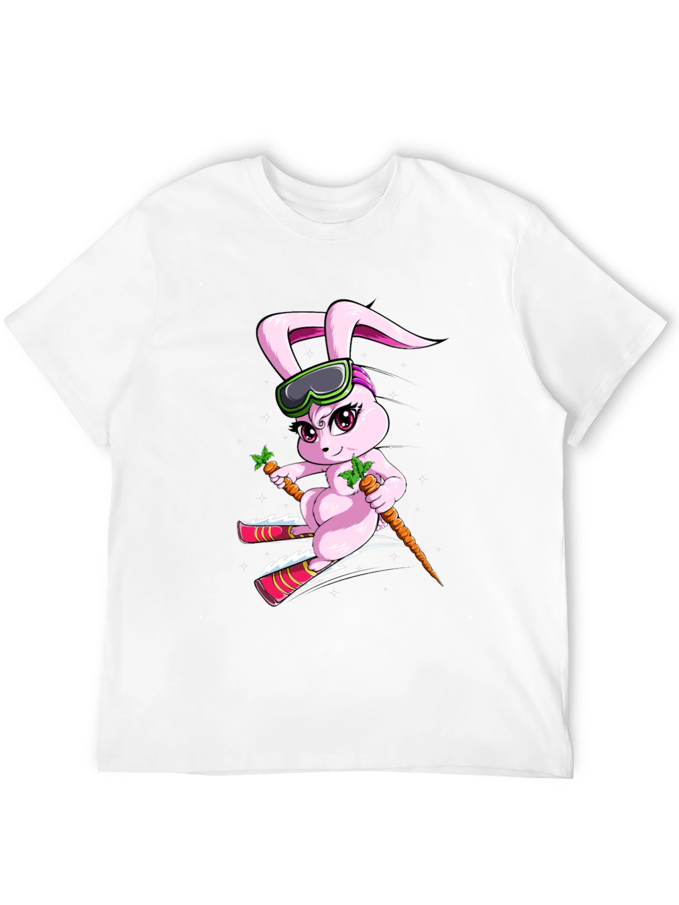 Black Skiing Bunny T-Shirt view 12