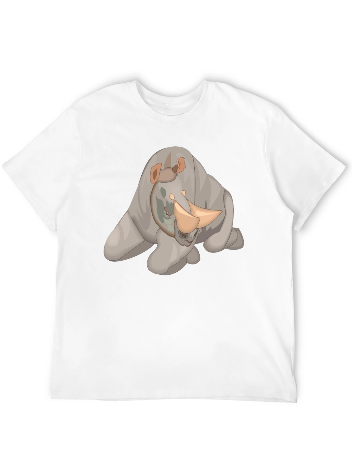 Black Rhino Cartoon Black T-Shirt view 12