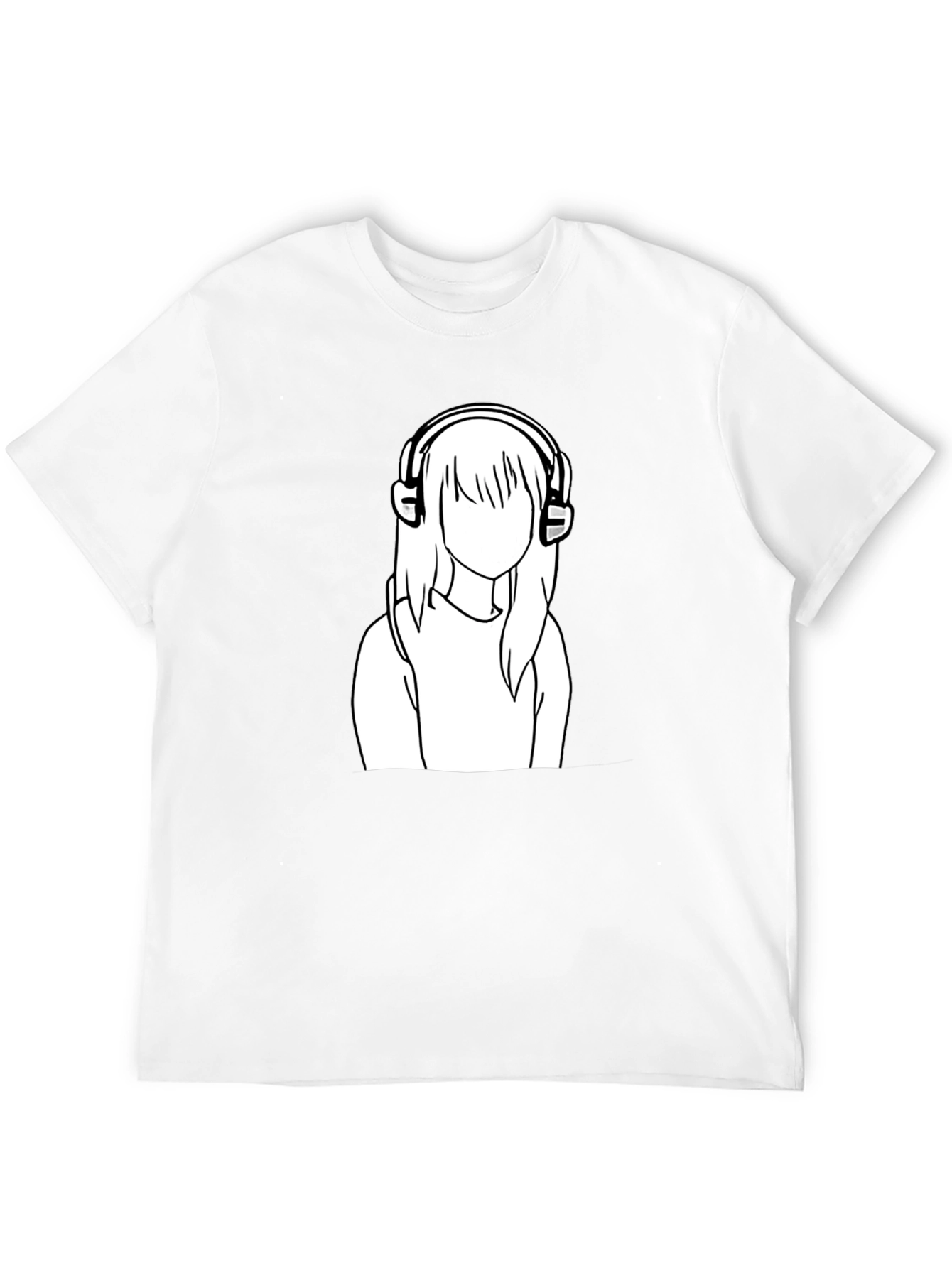 Black Headphone Girl Graphic Tee - Black view 12