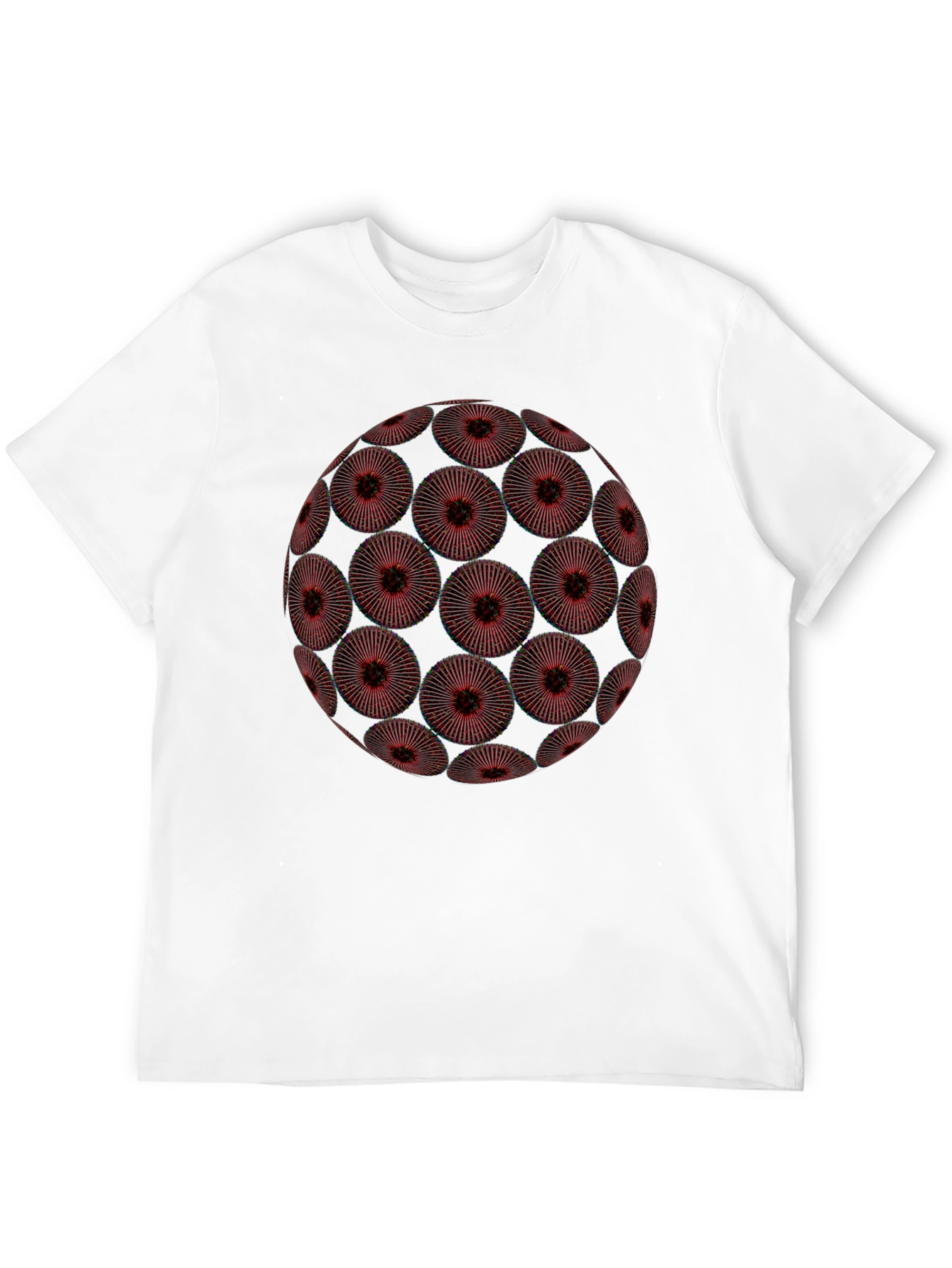 Black Abstract Red Floral Orb Graphic Black T-Shirt view 12