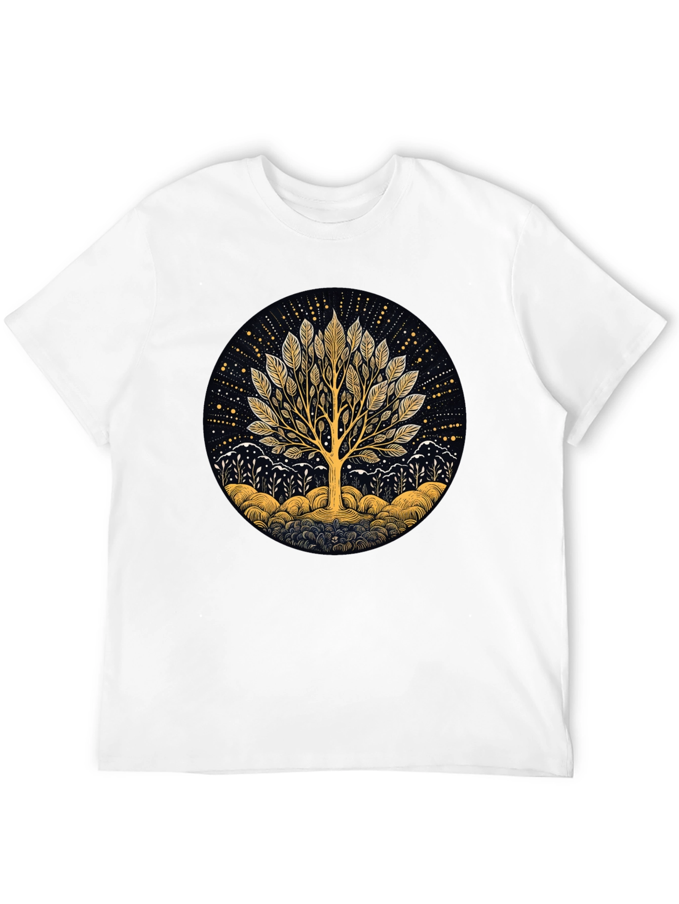 Black Tree of Life Graphic Tee - Nature Inspired Black T-Shirt view 12