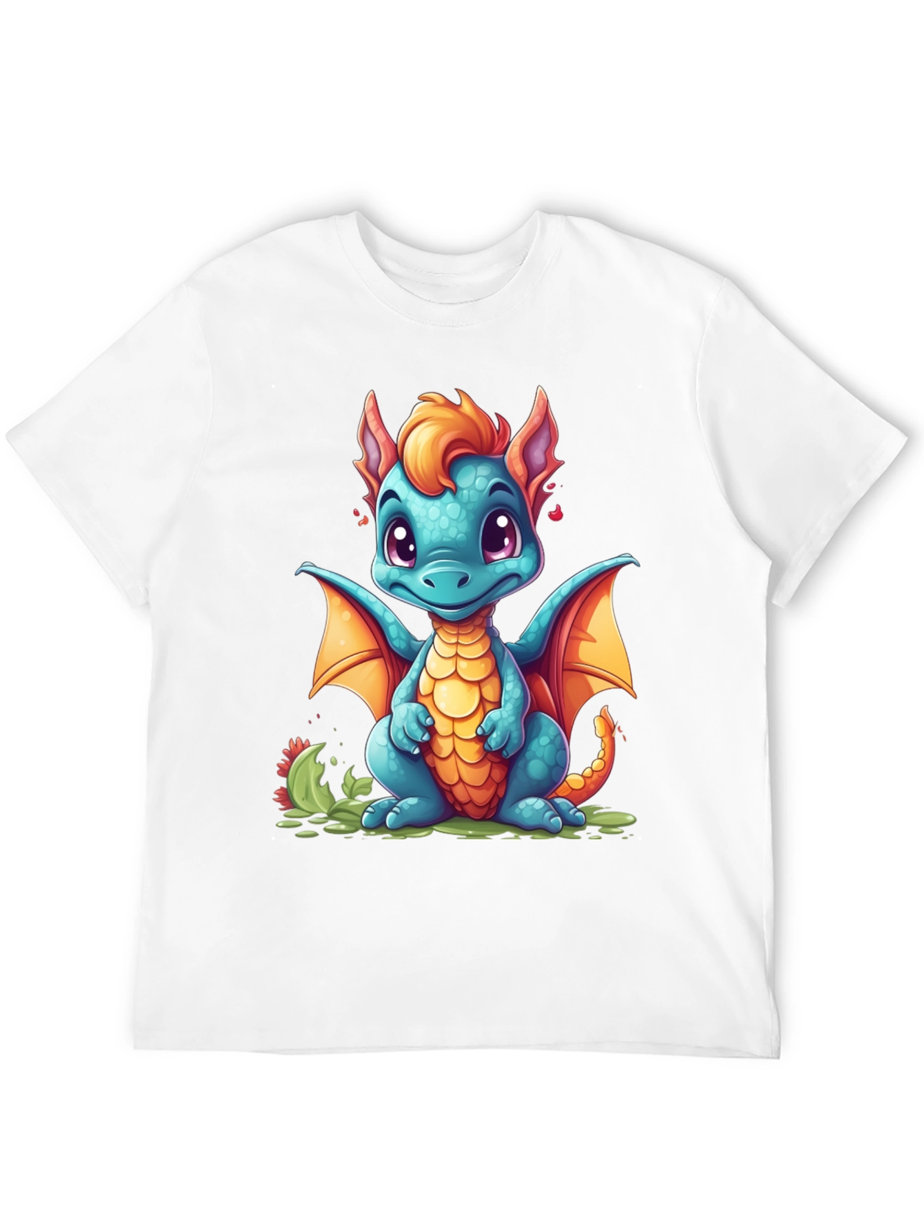 Black Cute Cartoon Dragon Graphic T-Shirt view 12