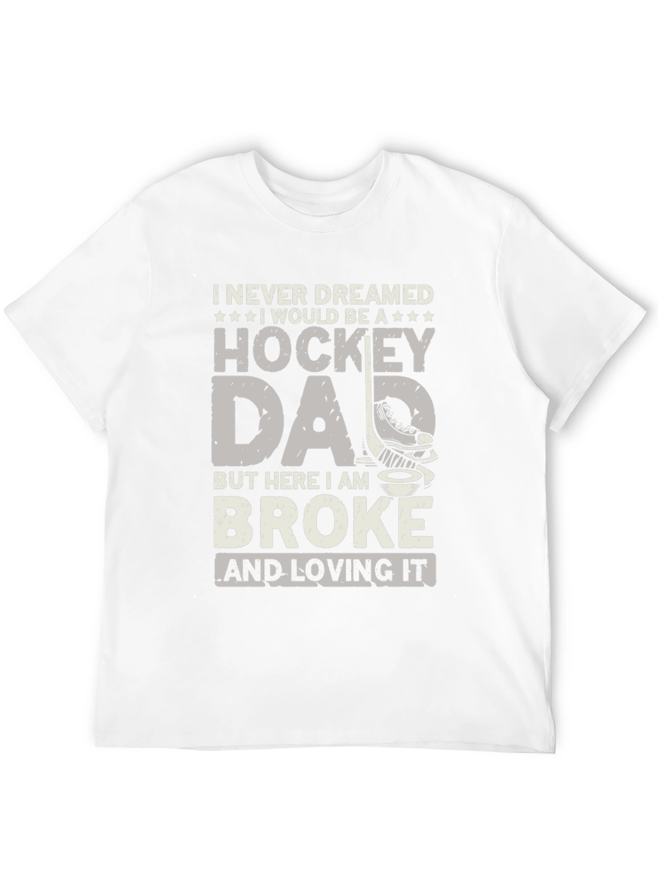 Black Hockey Dad T-Shirt - Broke and Loving It view 12