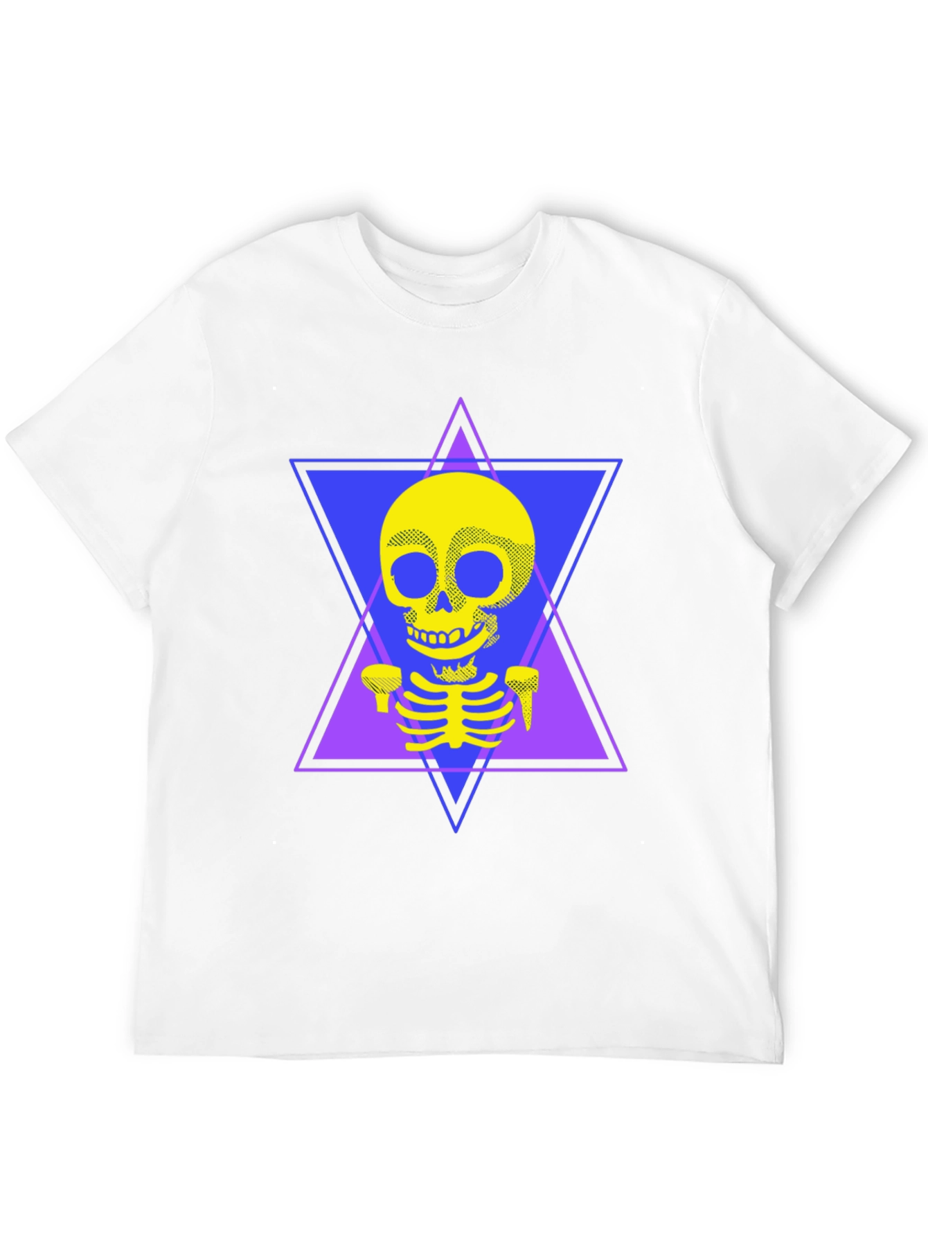 Black Geometric Skeleton T-Shirt - Edgy Graphic Tee view 12