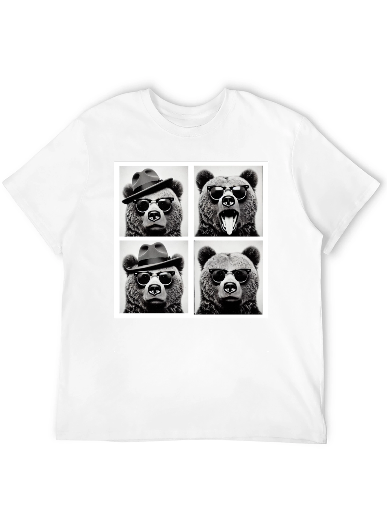 Cool Bear Collage Graphic Tee - Black - 12