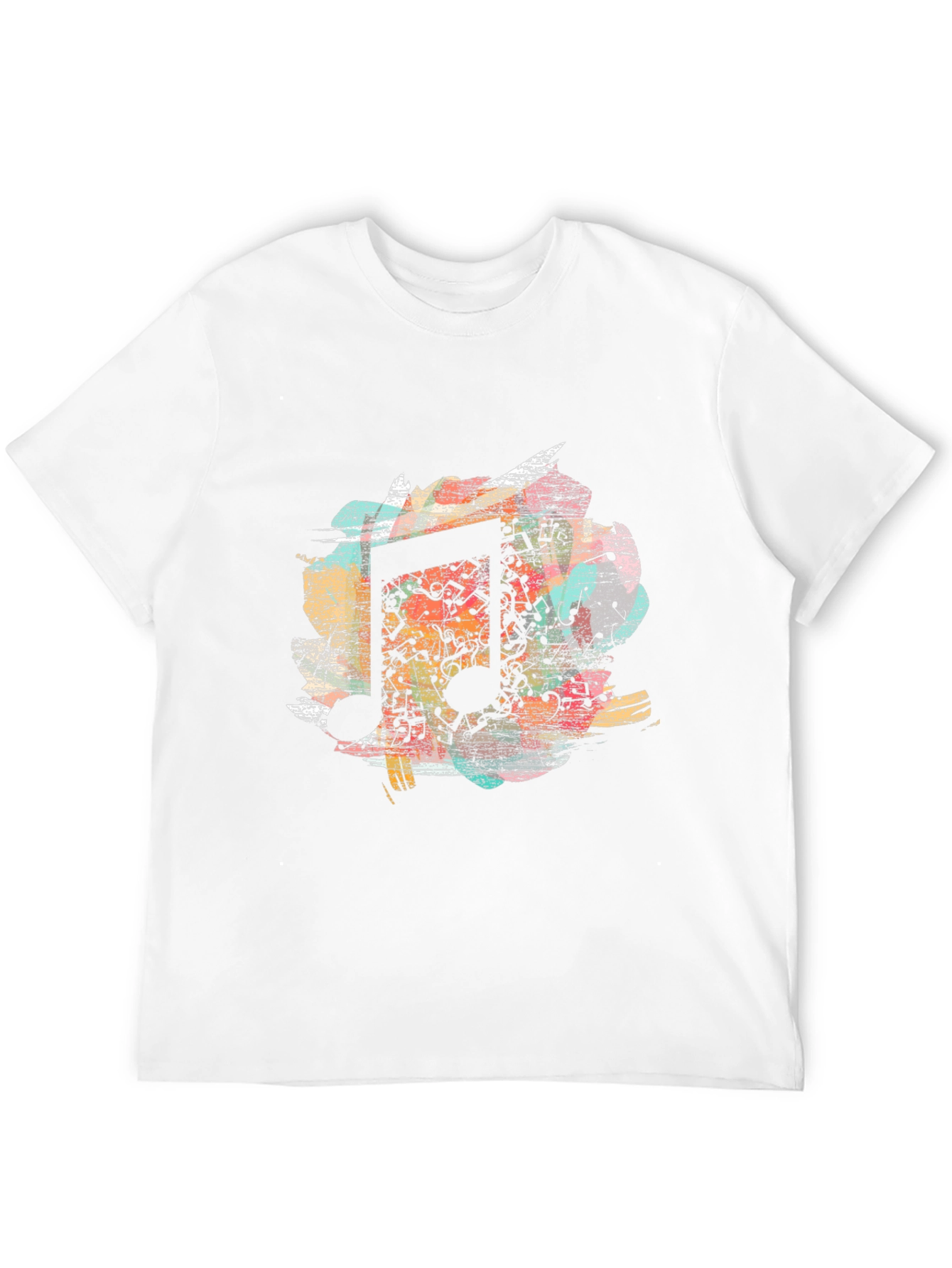 Black Musical Note T-Shirt - Abstract Design view 12