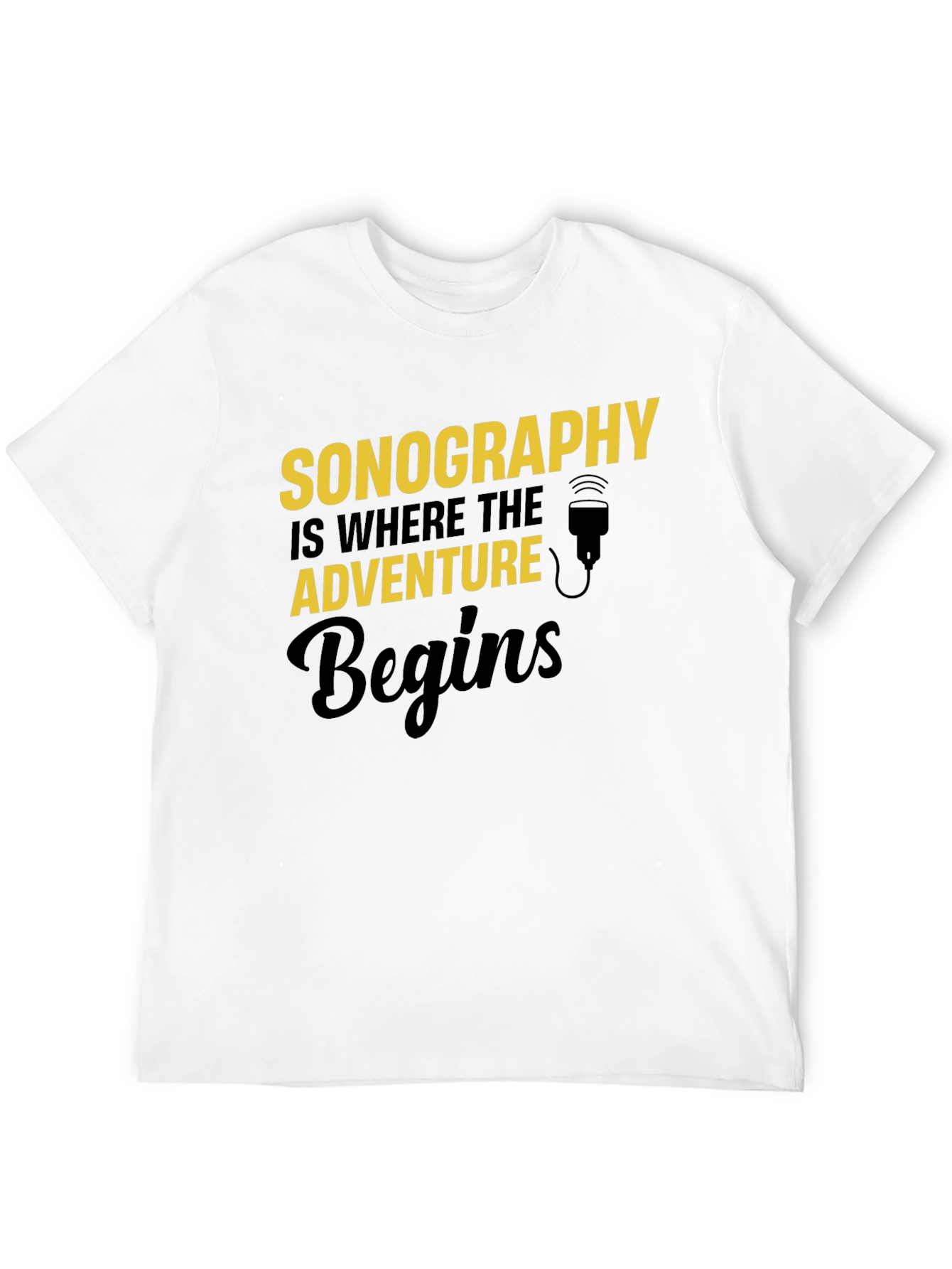 Black Sonography Adventure Begins T-Shirt - Black view 12
