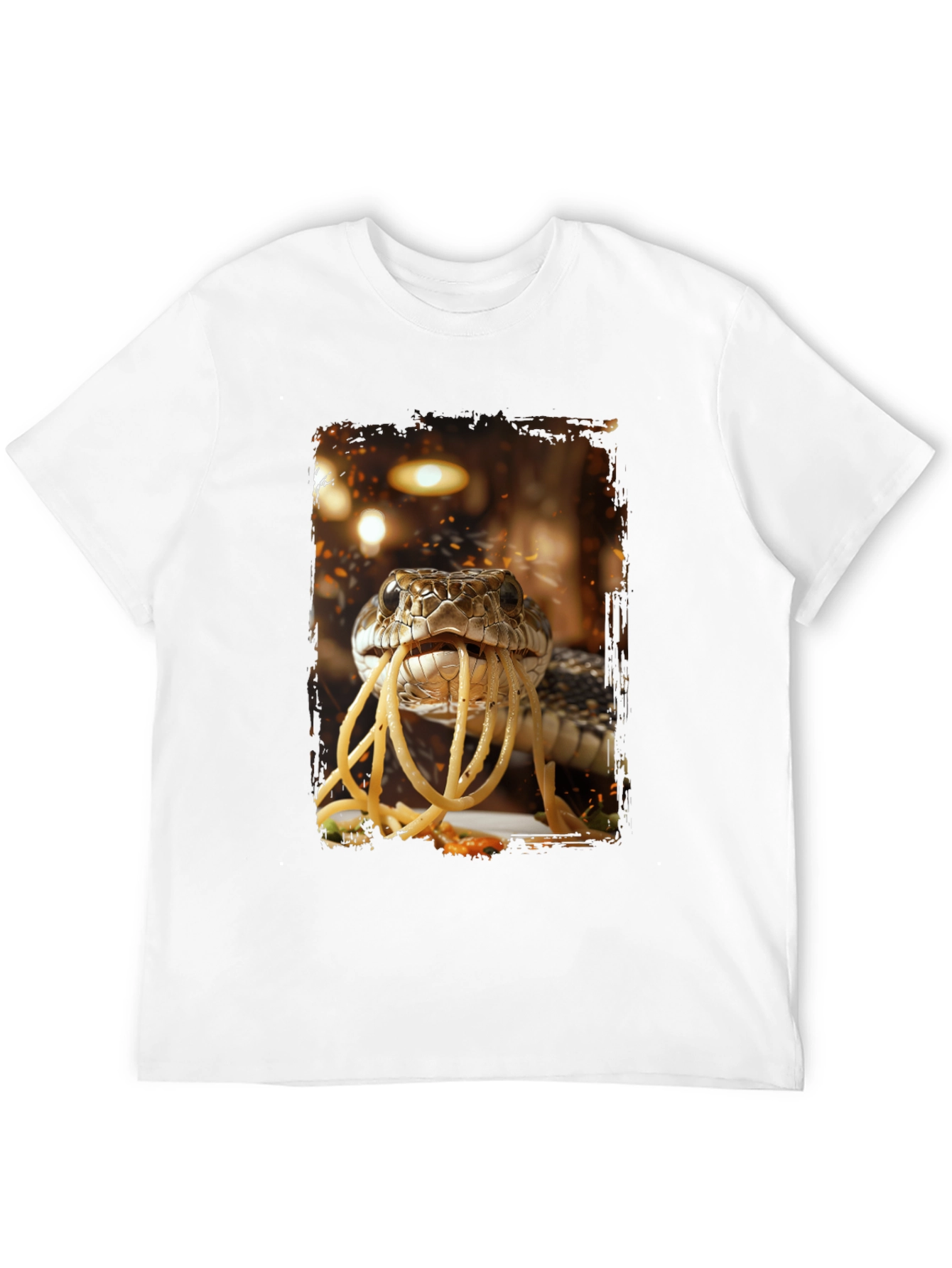 Black Snake Eating Spaghetti Graphic Tee view 12