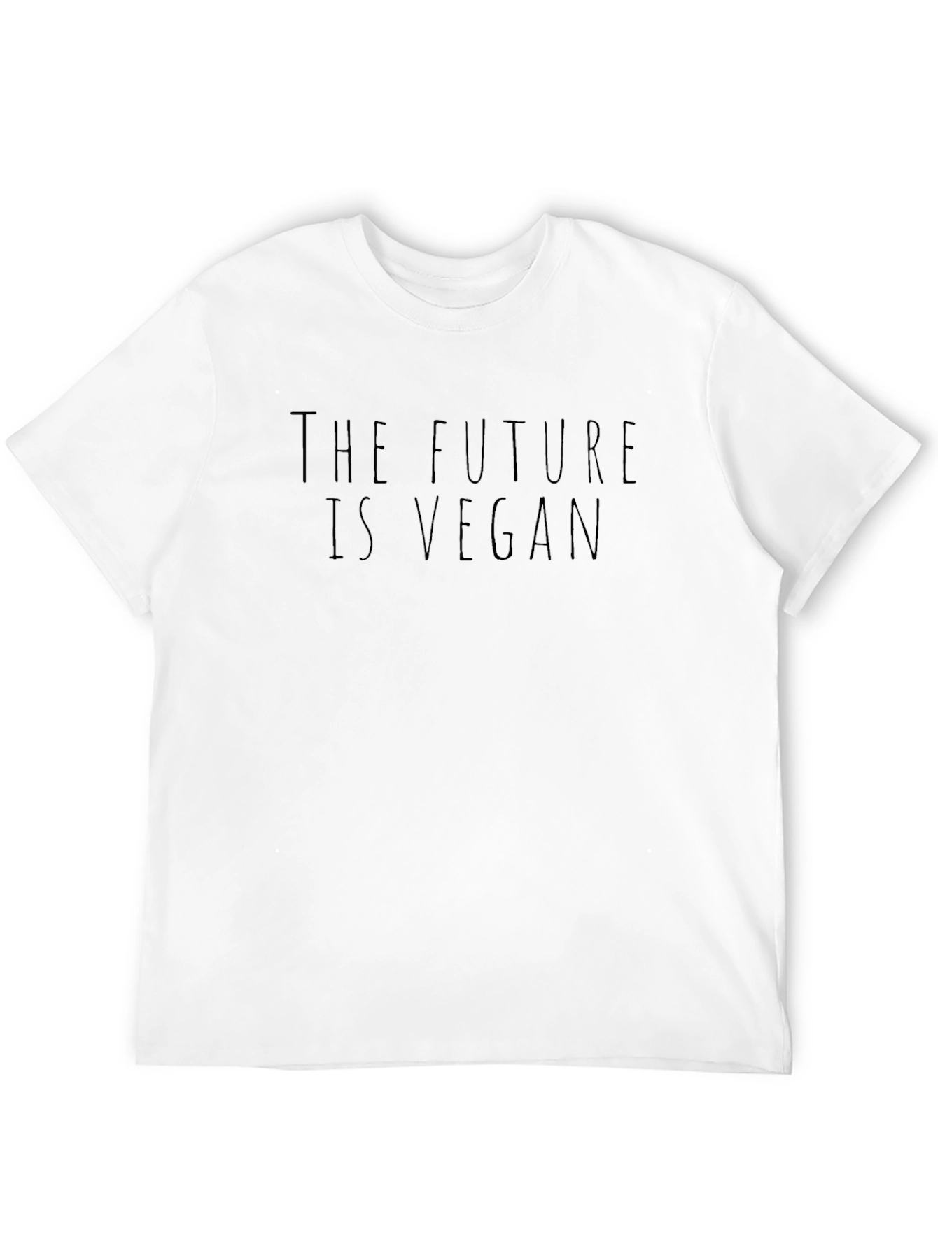 Black The Future is Vegan T-Shirt - Black Crew Neck view 12