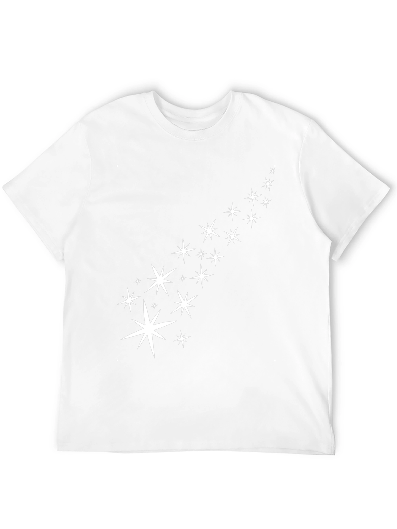 Black Stylish Black T-Shirt with White Star Design view 12