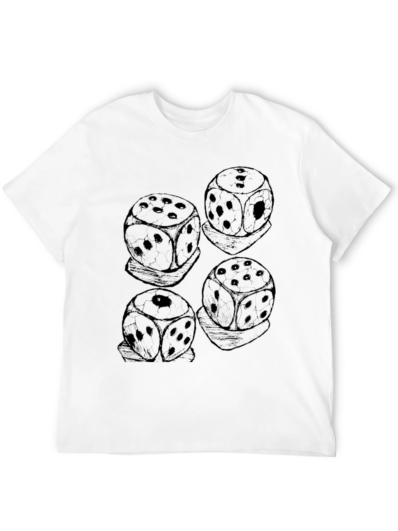 Black Dice Pattern Black T-Shirt view 12