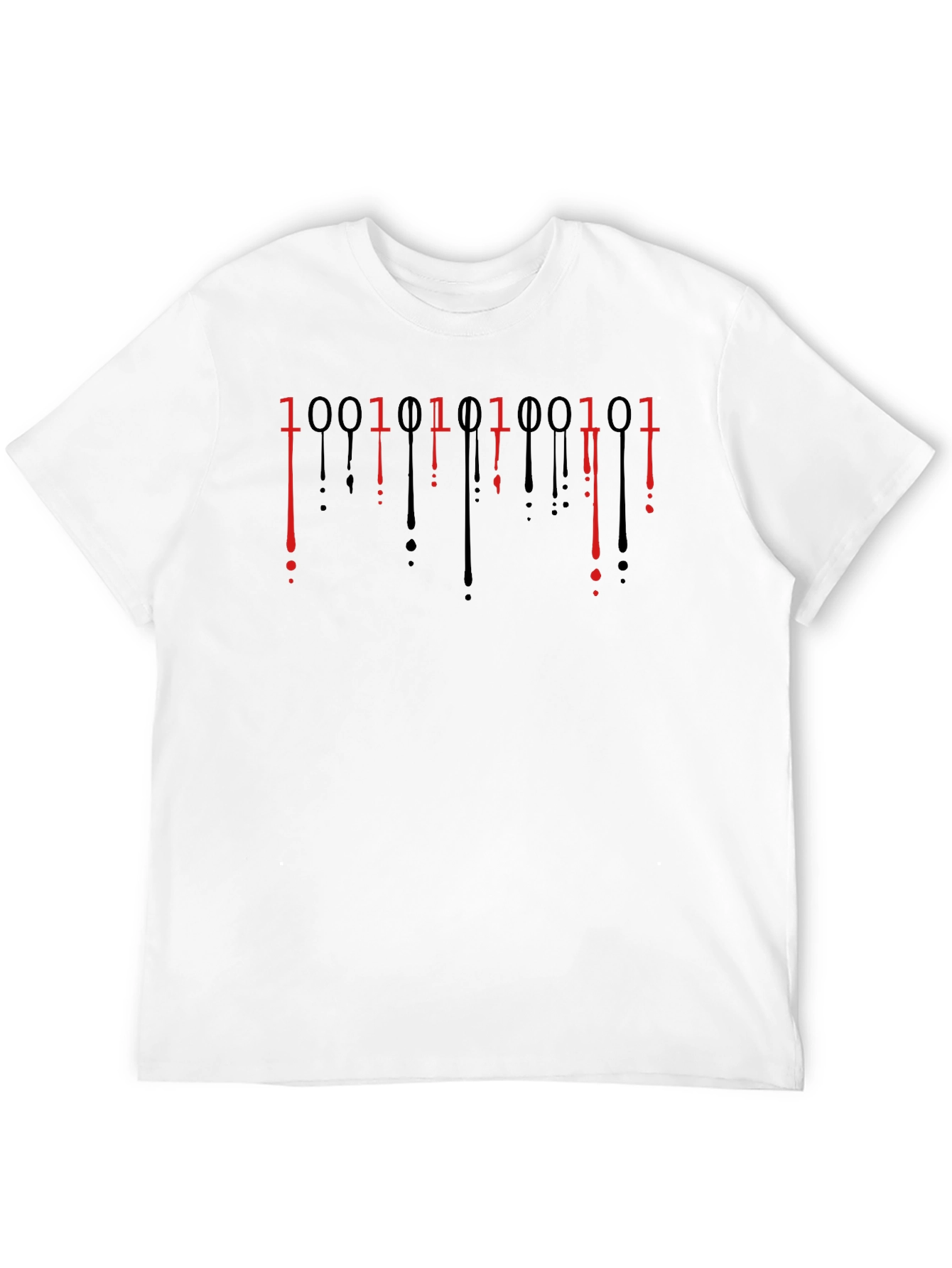 Black Binary Code Drip Graphic Tee - Black view 12