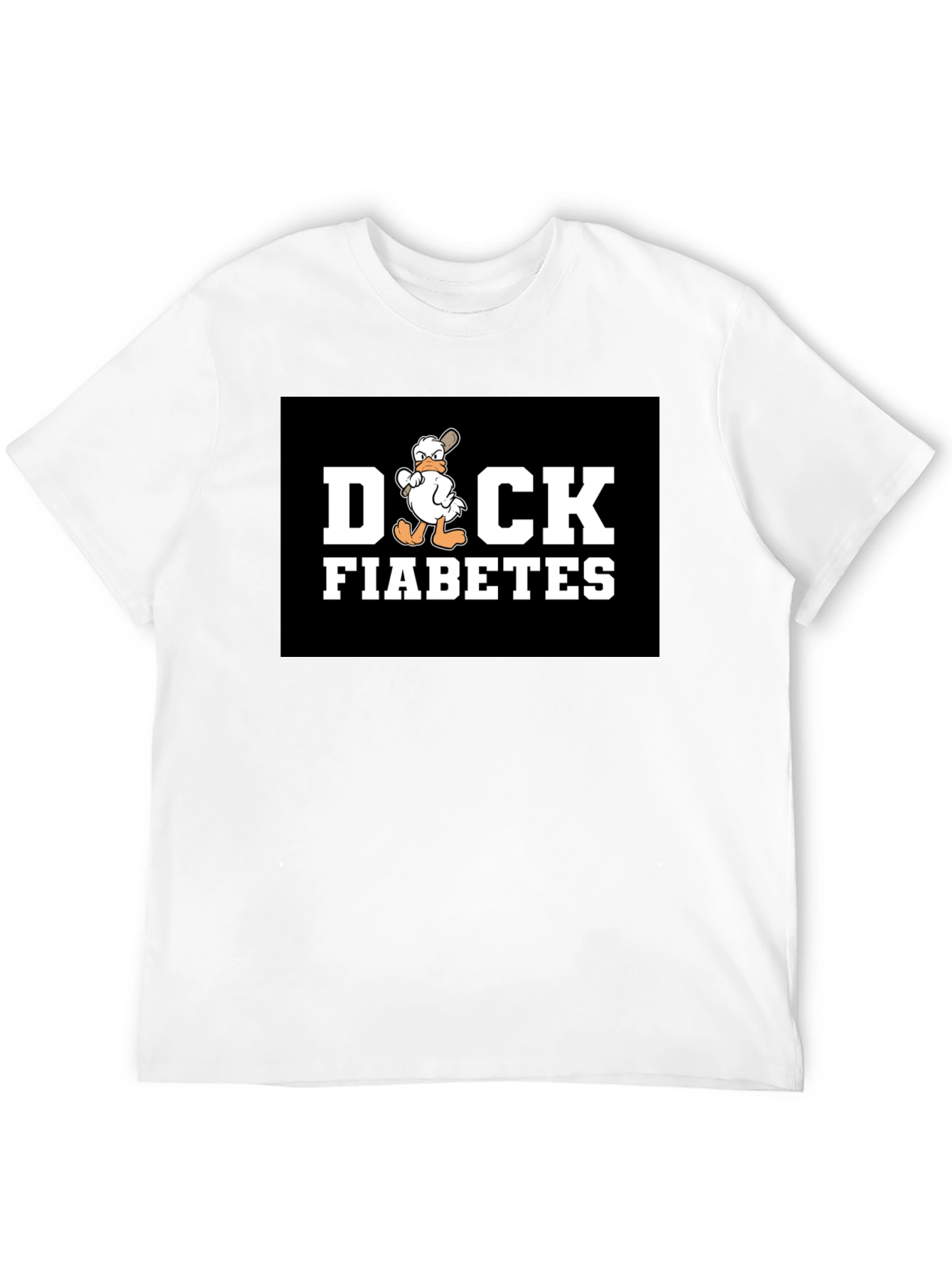 Black Duck Fiabetes T-Shirt - Funny Cartoon Graphic Tee view 12