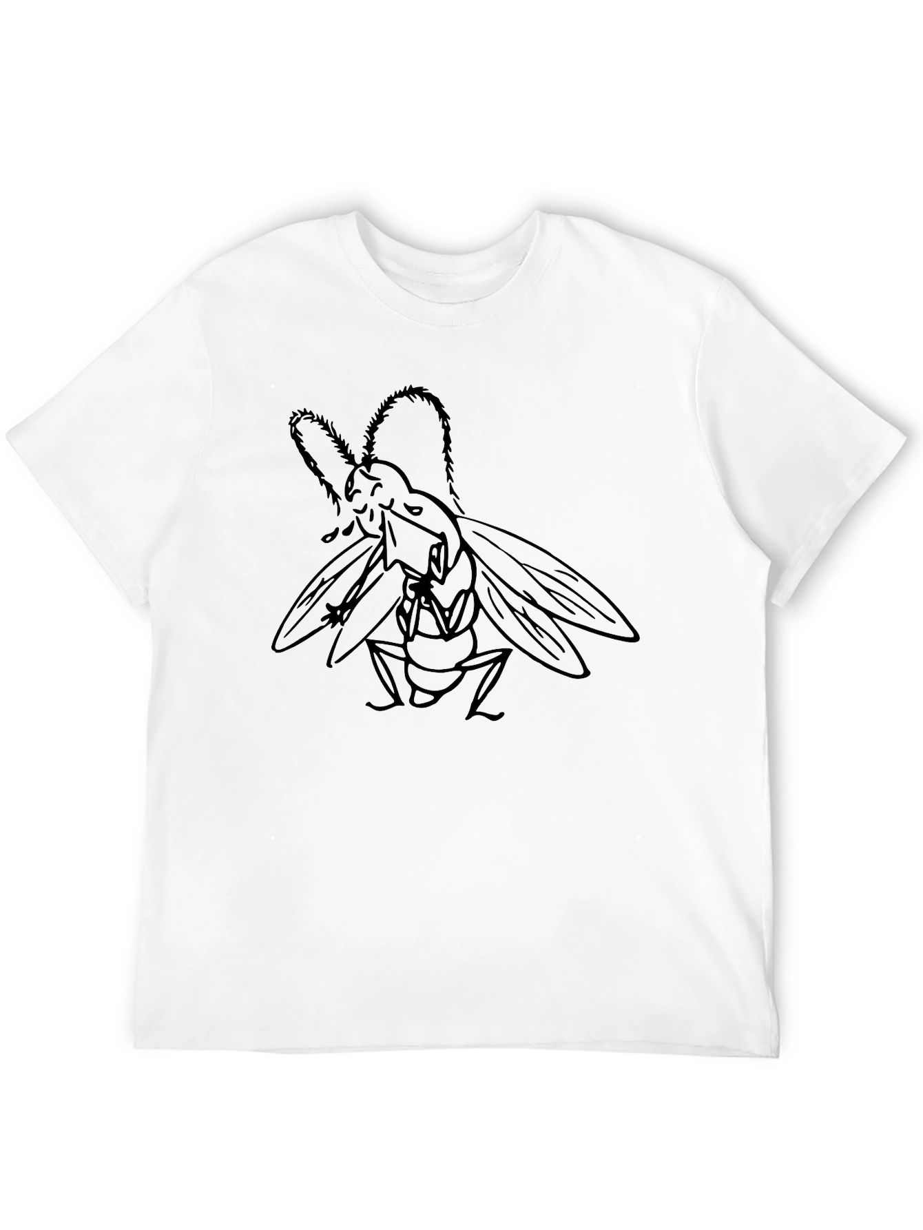 Black Fly with Chainsaws Graphic Tee - Black Cotton T-Shirt view 12