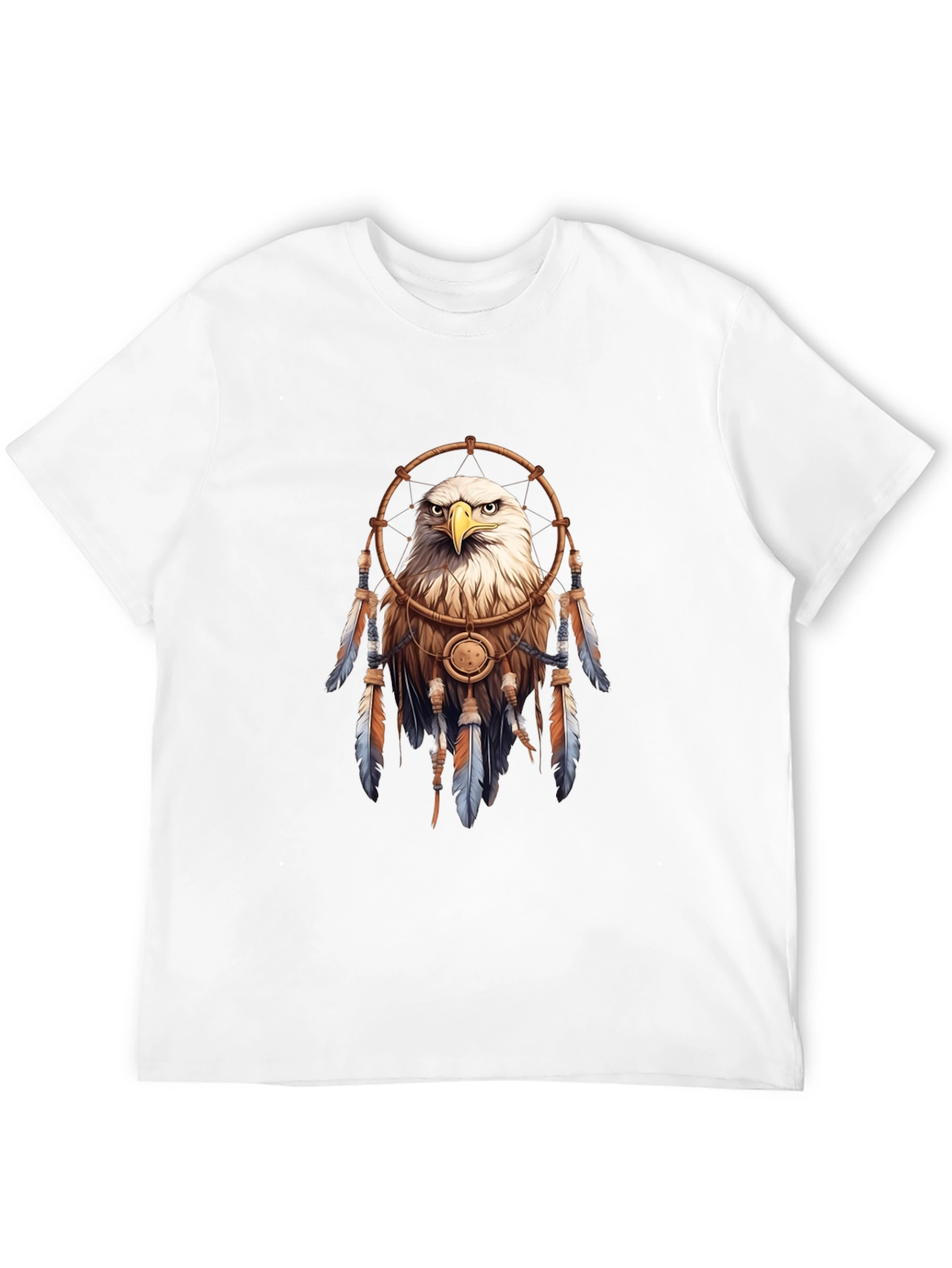 Black Eagle Dreamcatcher Graphic Tee - Black Casual T-Shirt view 12