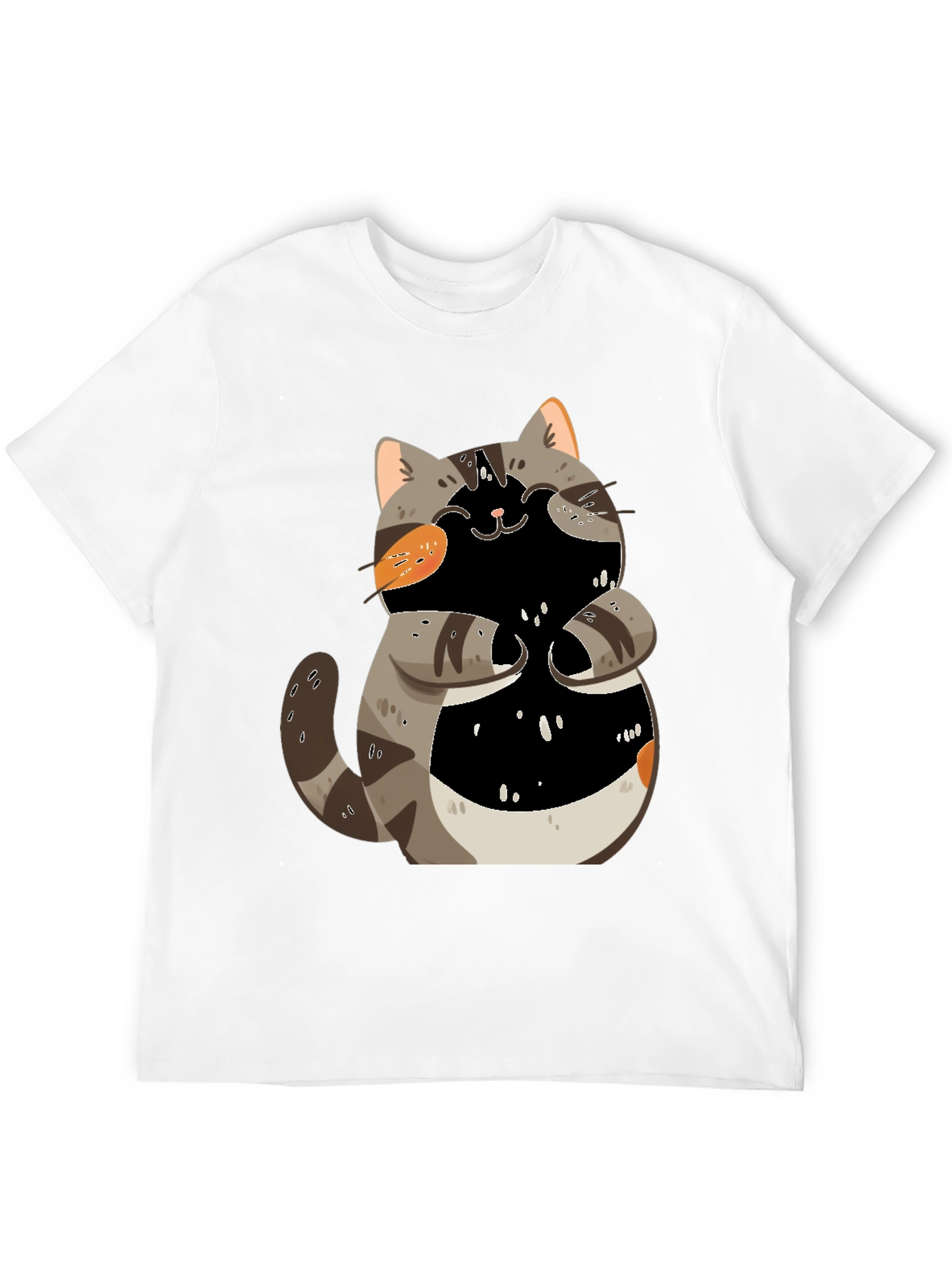 Black Cute Cartoon Cat Graphic T-Shirt view 12
