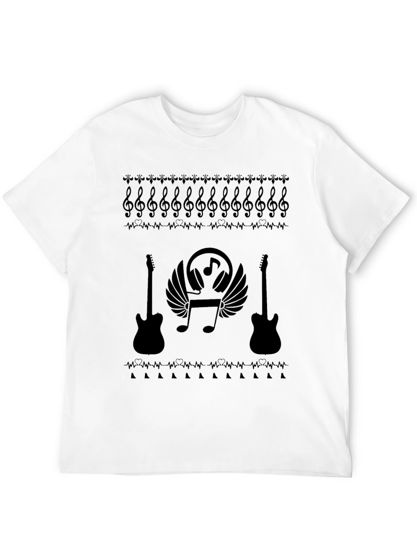 Black Music Lover's Black T-Shirt view 12