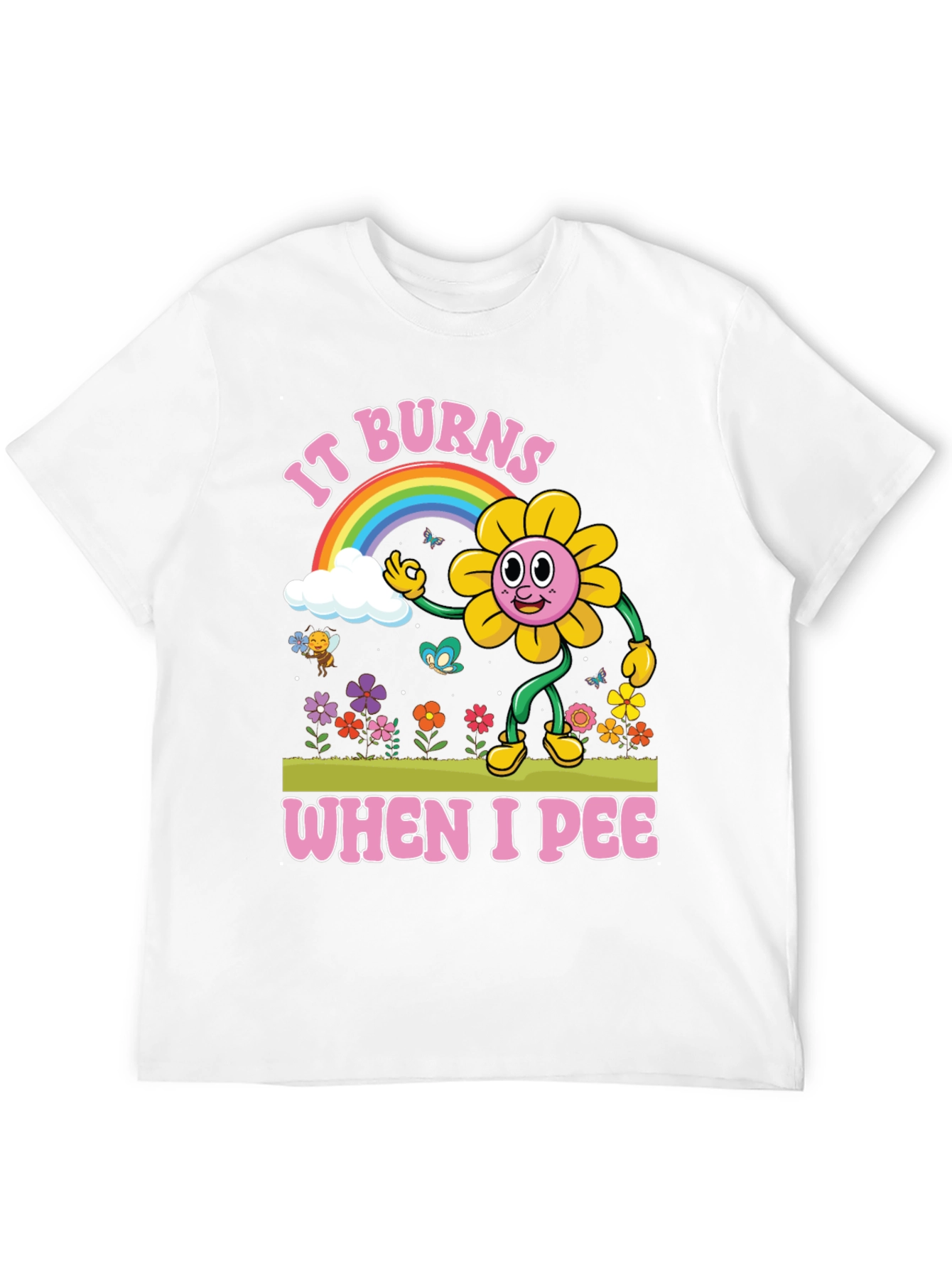 Black It Burns When I Pee Graphic T-Shirt view 12