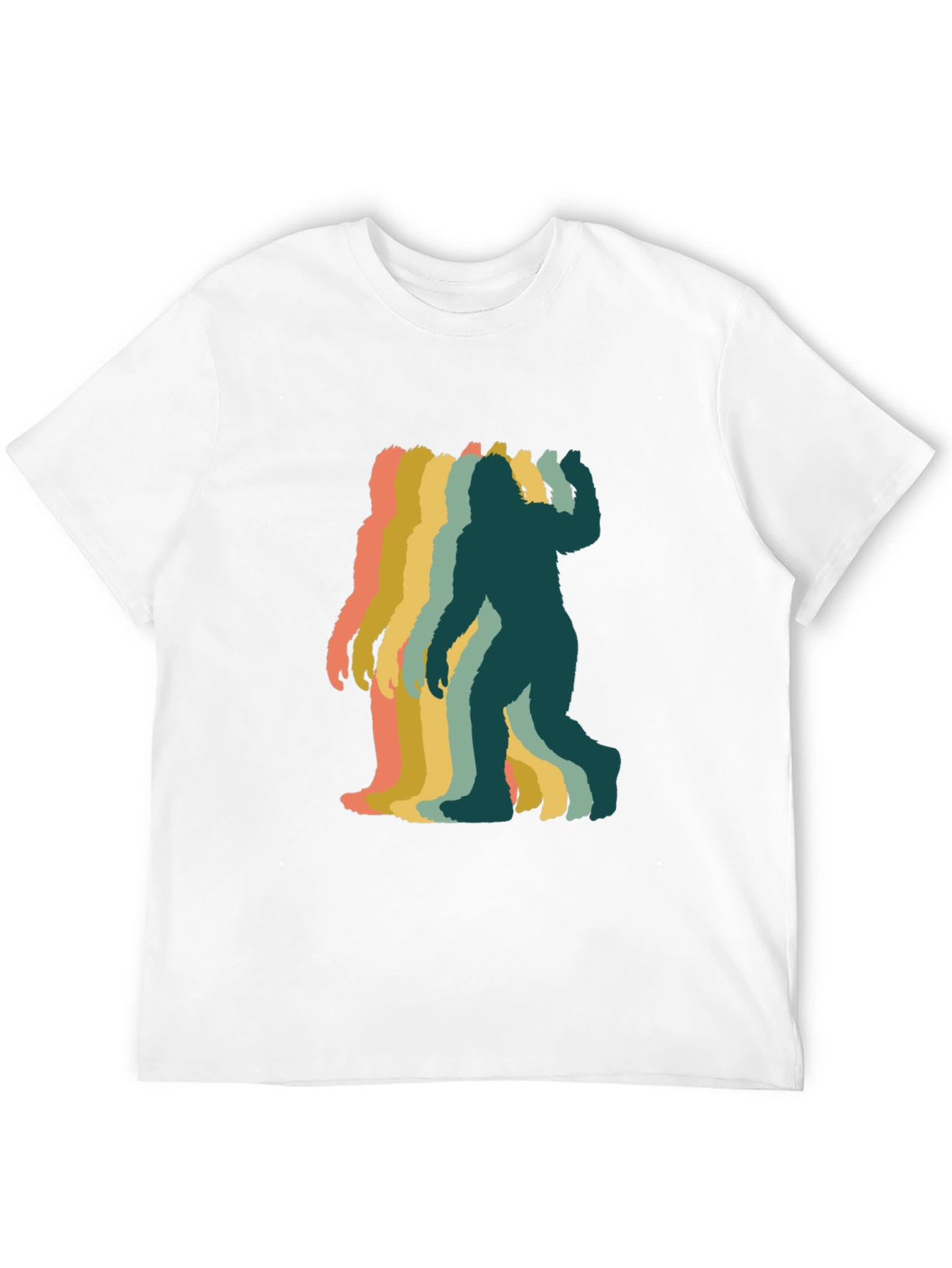 Black Retro Bigfoot Silhouette Graphic T-Shirt - Black view 12