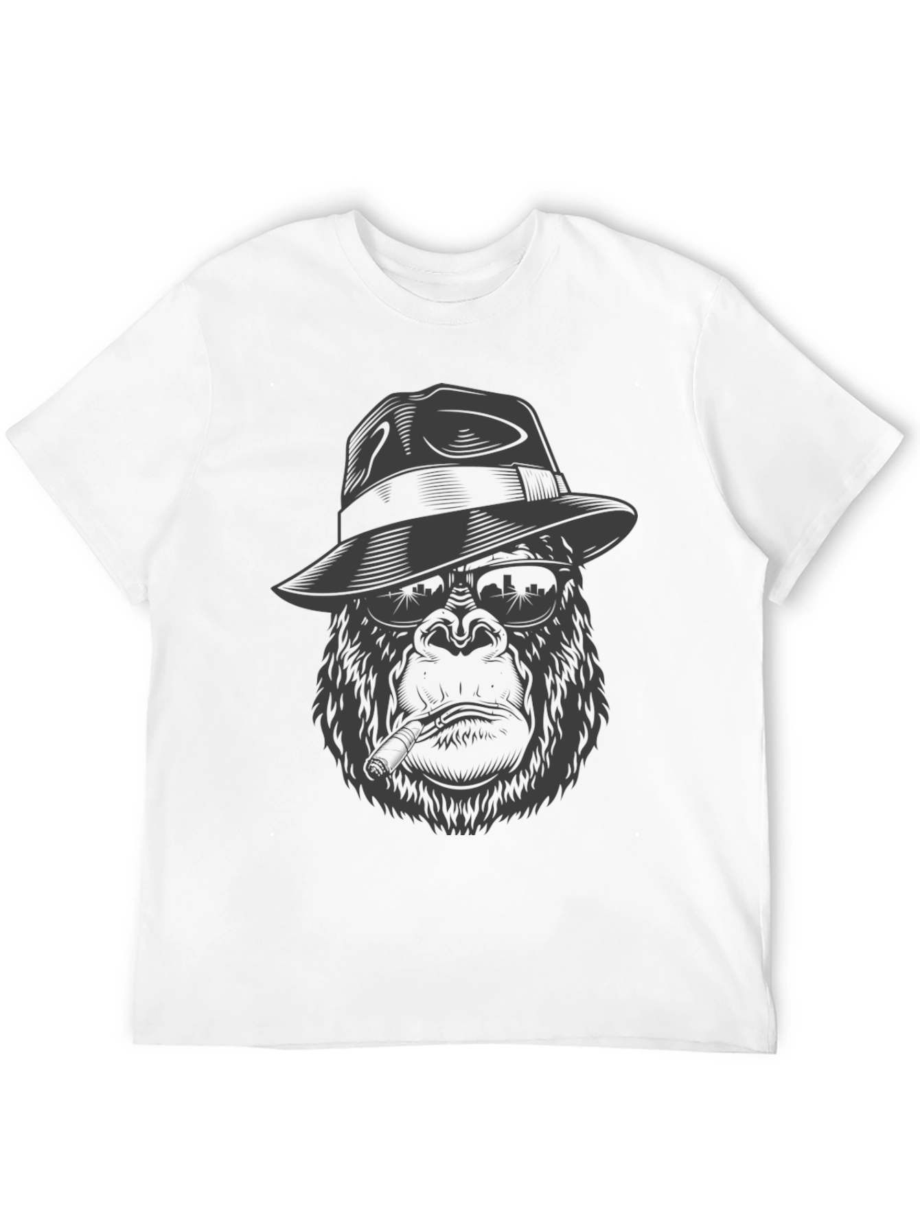 Black Gangster Gorilla Graphic Tee - Cool & Unique Design view 12
