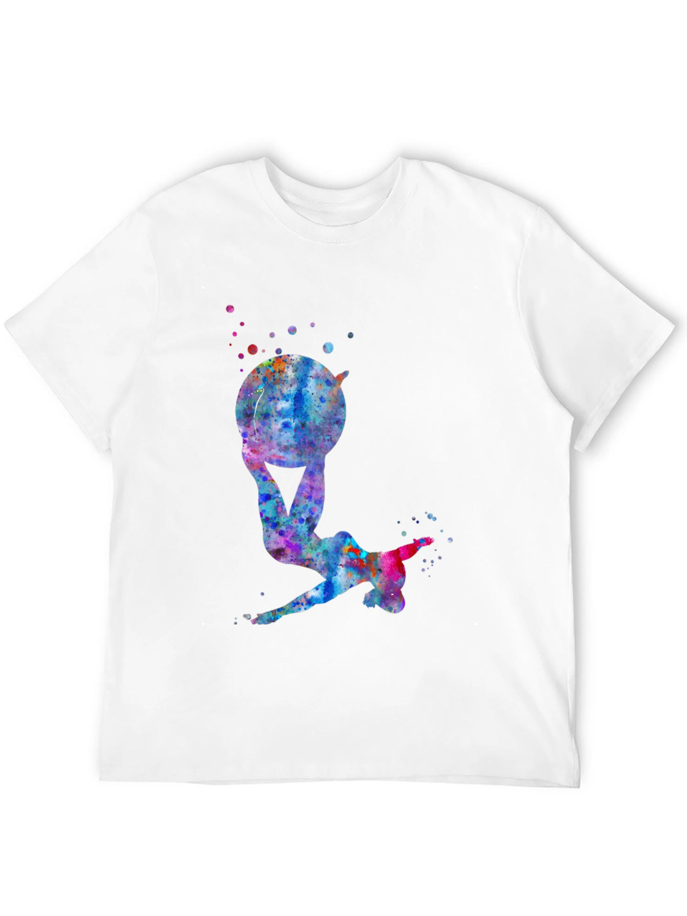 Black Gymnast Watercolor Black T-Shirt view 12