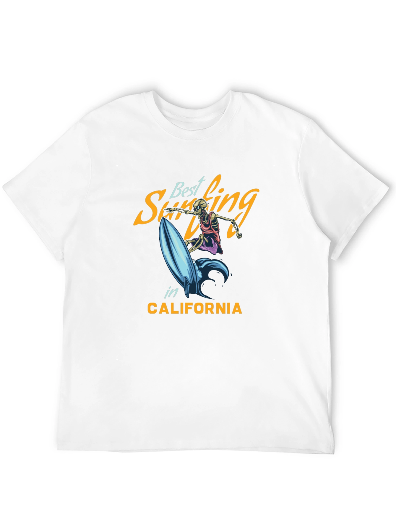 Black Surfing Skeleton Graphic Tee - California Surf Style view 12