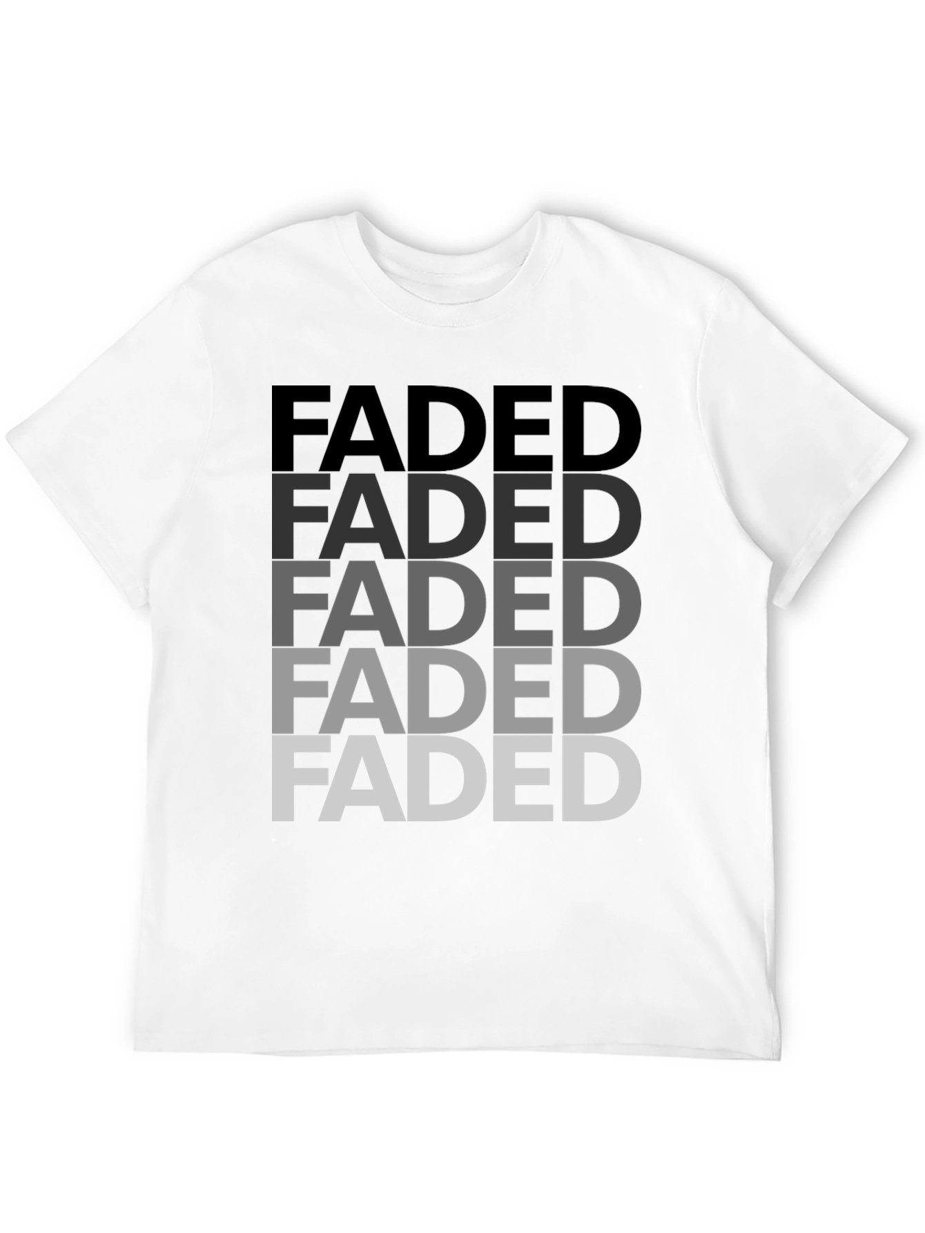 Black Faded Graphic Print Men's T-Shirt - Black view 12